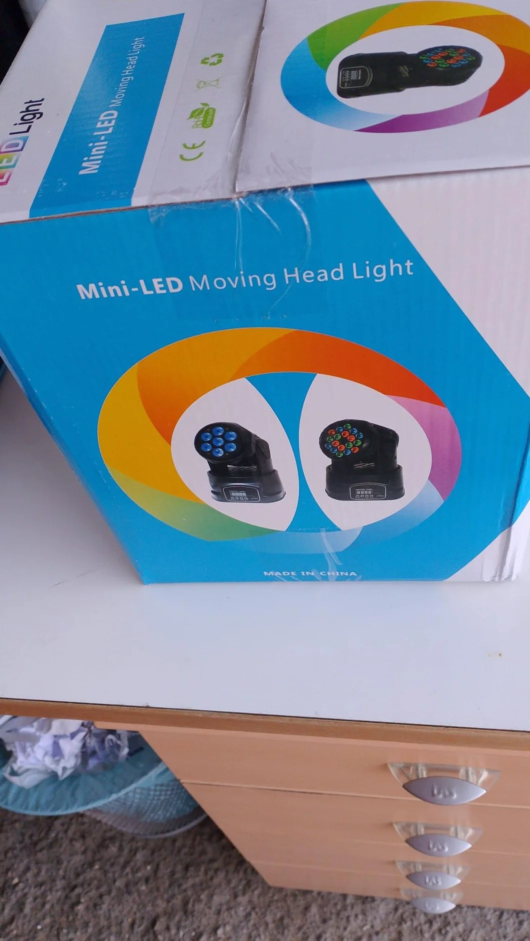 TESTA MOBILE 18LED Proiettore LED RGB testa rotante 360 Luci BEAM disco mobile motore faro
