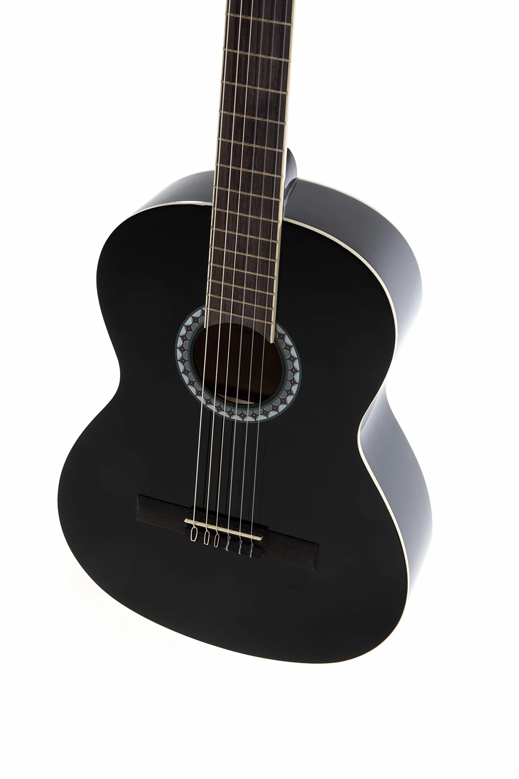 GEWA Chitarra classica, Chitarra Basic, corpo tiglio, tastiera in legno di pakka, meccaniche cromate, Set 3/4 nero, inclusa borsa, accordatore, plettri