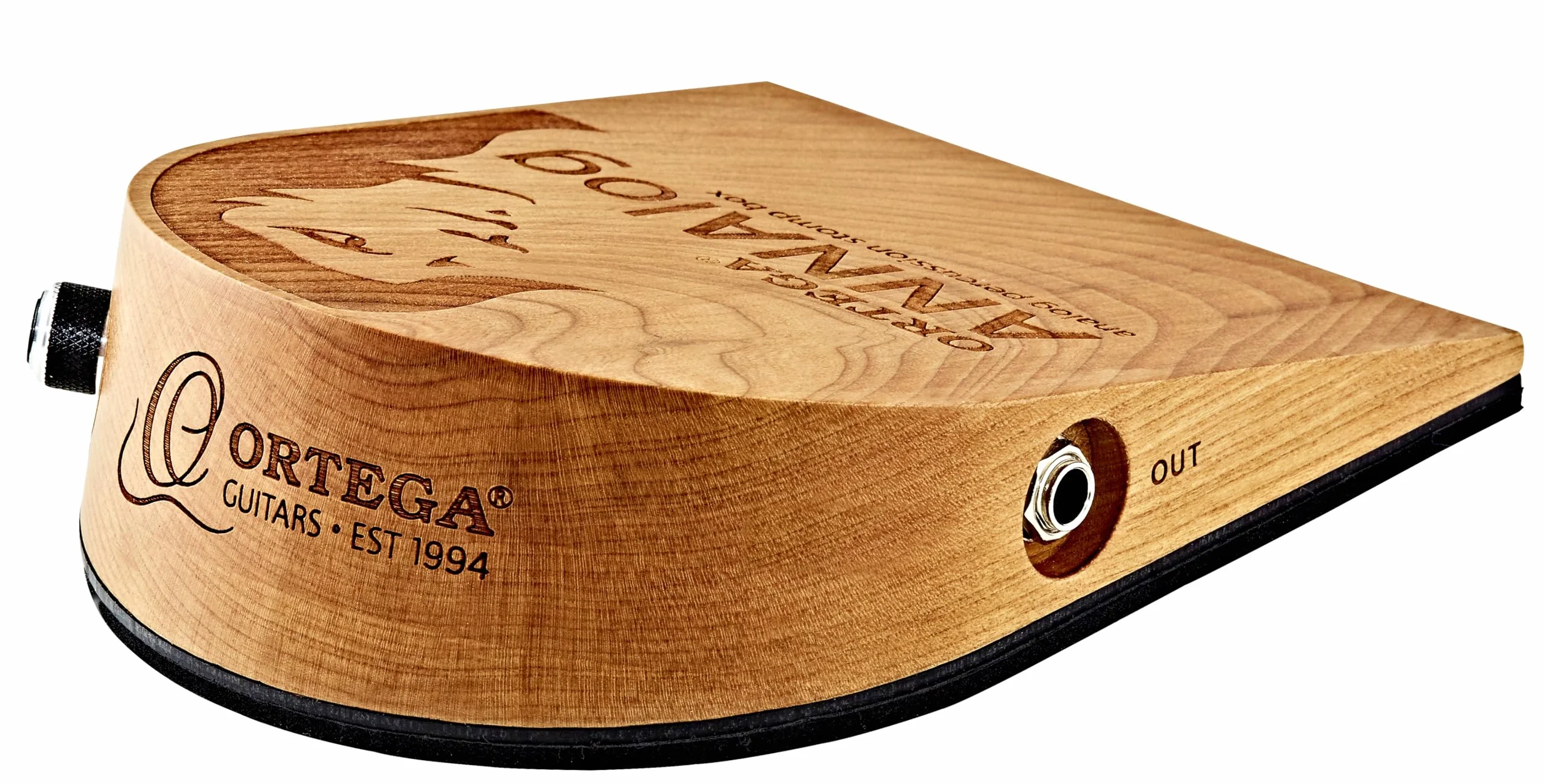 Ortega Guitars Analogue Stomp Box – Pedale Effetto per Chitarristi, Cantanti, Cantautori – Sample di Percussioni Analogiche – Legno di Ciliegio, Natural (ANNAlog)