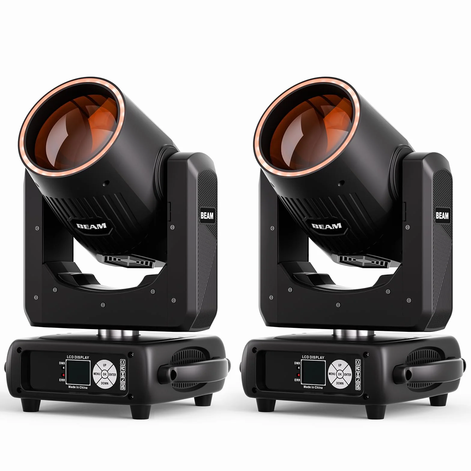 2Pcs Luce a Teste Mobili Beam da 295W, Messa a Fuoco Elettronica 14+1 Modelli 13+1 Colori Effetto di Atomizzazione a 48 Prismi perPalco Club DJ Matrimonio Festa Natale