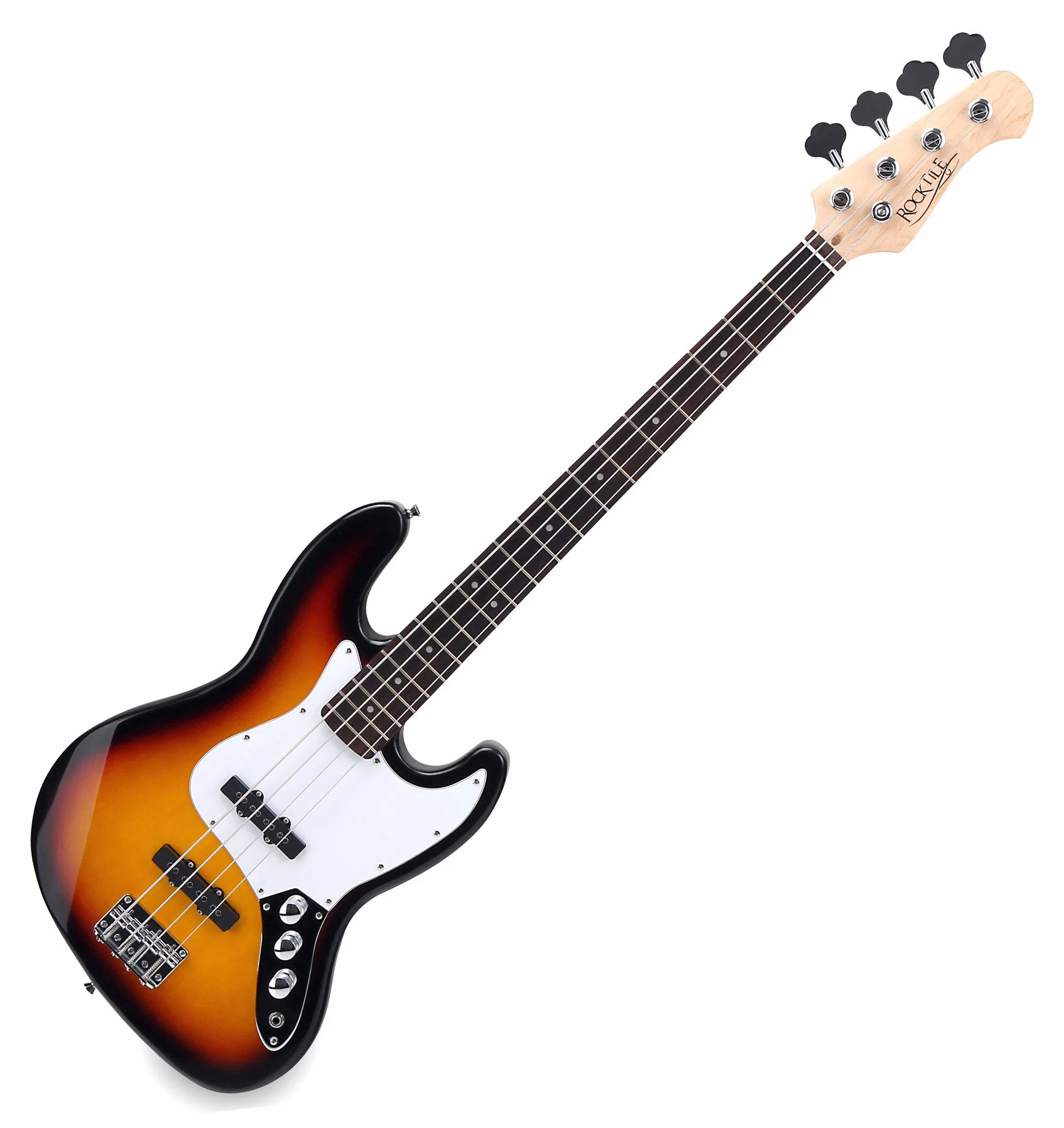 Rocktile Fatboy II SB E-Bass Sunburst - Jazz-Style E-Bass - 2 Single Coil Pickup - Corpo: Tiglio - Tastiera: Palissandro - Mensola: 34" Longscale - Sunburst