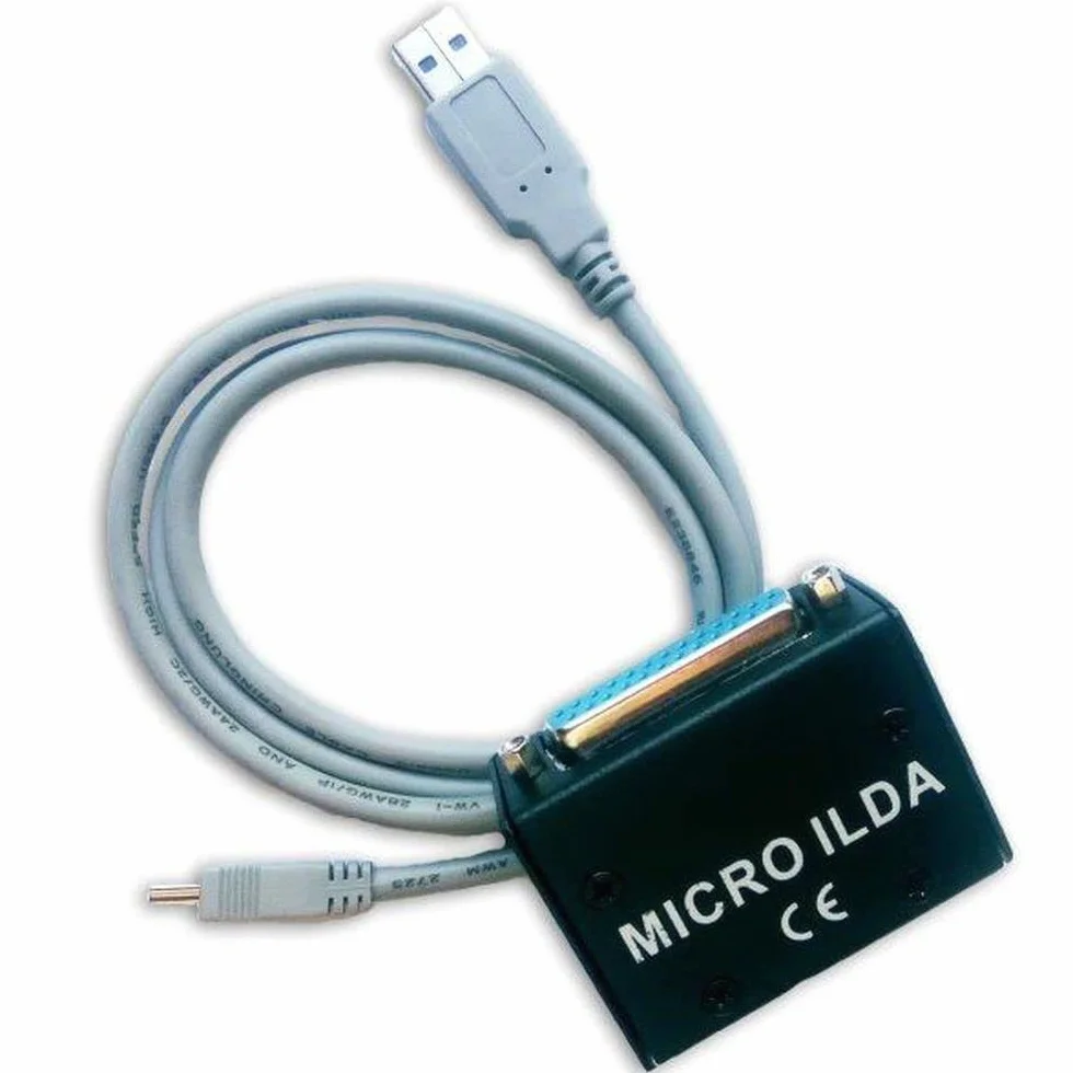 Micro ILDA V1 Interfaccia Laser USB 12bit X e Y Uscita R,G,B e Shutter TTL Velocità scansioni max 30K Doppi buffer