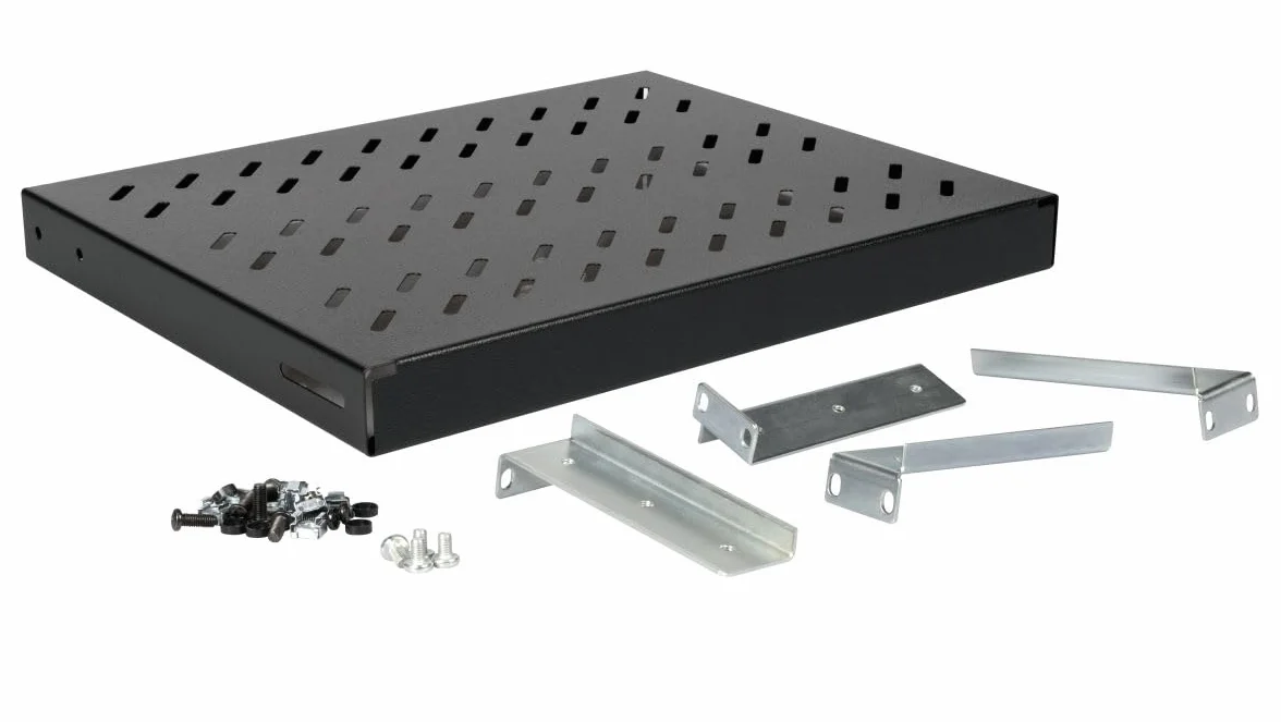 Equip Mensola variabile 19", 1U, 350 mm, Nero