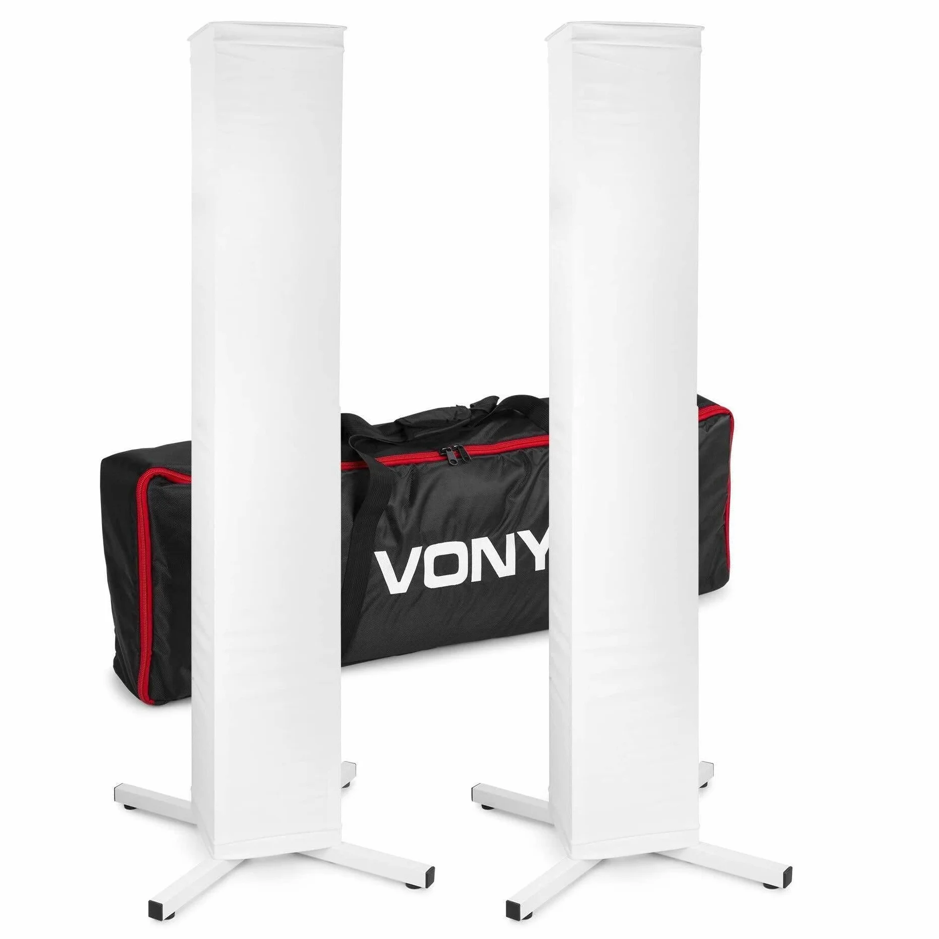 Luidspreker standaard / licht statief - Set van 2 - Vonyx DJP165 - witte en zwarte hoezen - Tassen (180.080)