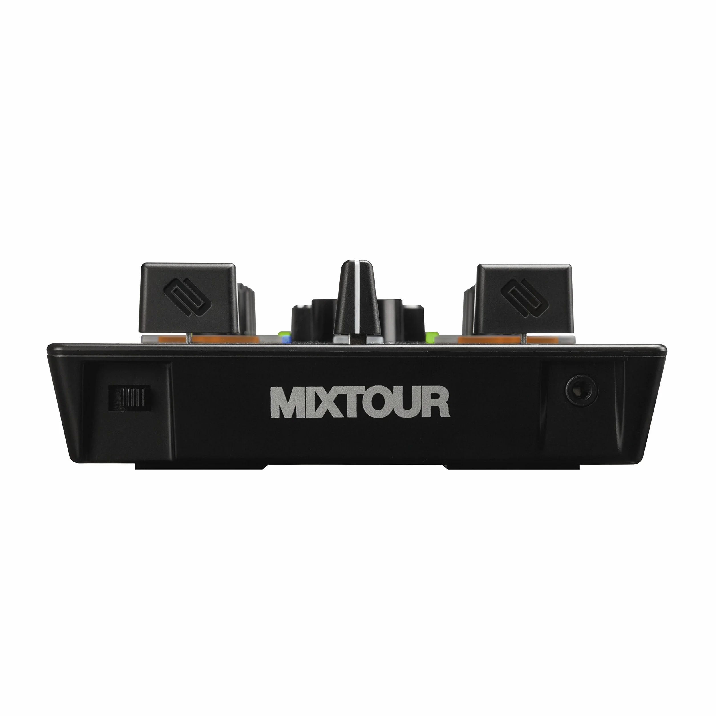 Reloop Mixtour - Controller DJ USB portatile all-in-one con interfaccia audio integrata e EQ a 3 bande, compatibilità MIDI e integrazione di servizi di streaming (per Algoriddim djay, (nero)