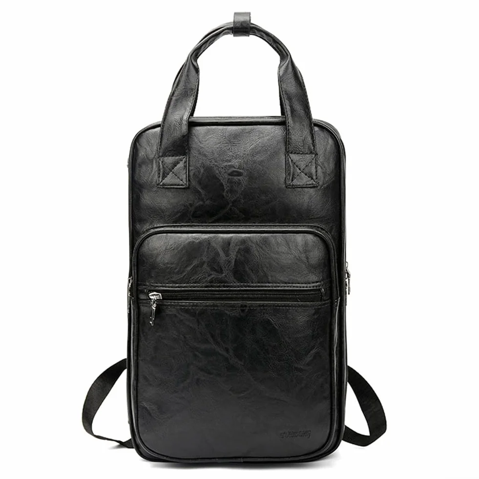 DAZZLEEX Borsa per bacchette in pelle PU, 5 tasche, borsa per bacchette, zaino, morbida, impermeabile, resistente all'usura, 54 x 17 x 3 cm (nero)