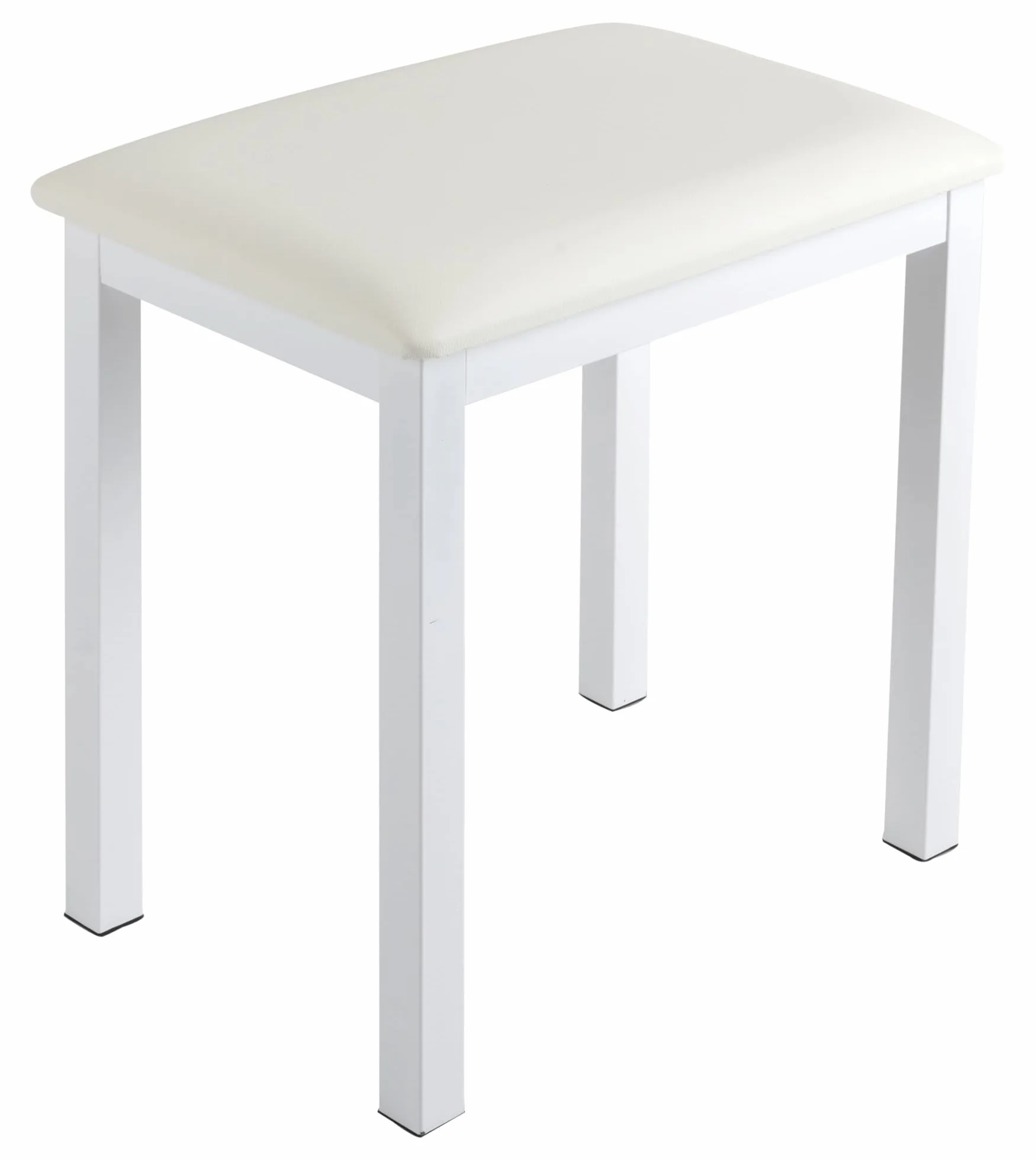 Funkey B100 Panchetta per Pianoforte - Sgabello Tastiera Alta Qualità - Seduta Bianca in Pelle Sintetica 44x30 cm - Gambe Metallo Stabili - Altezza 50 cm - Colore Bianco Opaco
