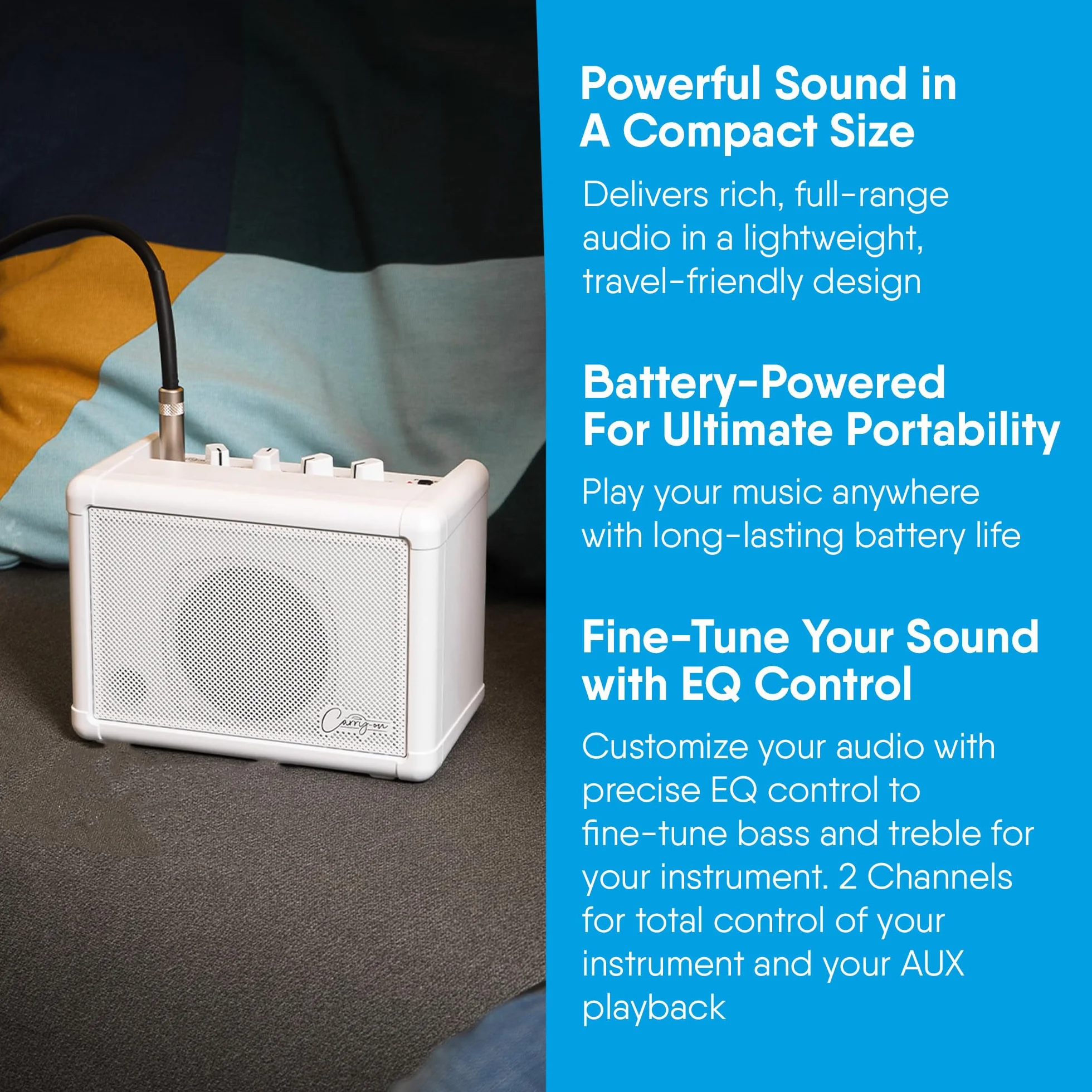 Carry-on Mini altoparlante compatto da 3 Watt Mini amplificatore combinato portatile per chitarra basso tasti batteria elettronica e voce