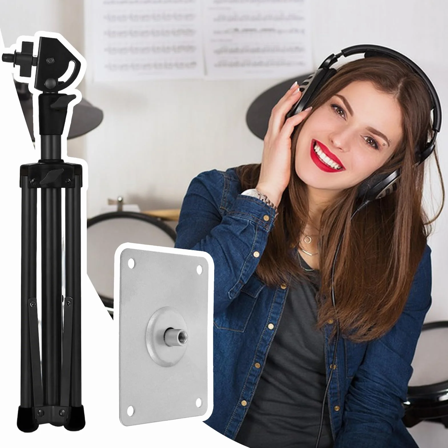 Supporto per Drum Pad - Supporto Regolabile per Rullante - Regolabile in Altezza per Drum Pad per Viaggi Casa Scuola Campeggio e Performance