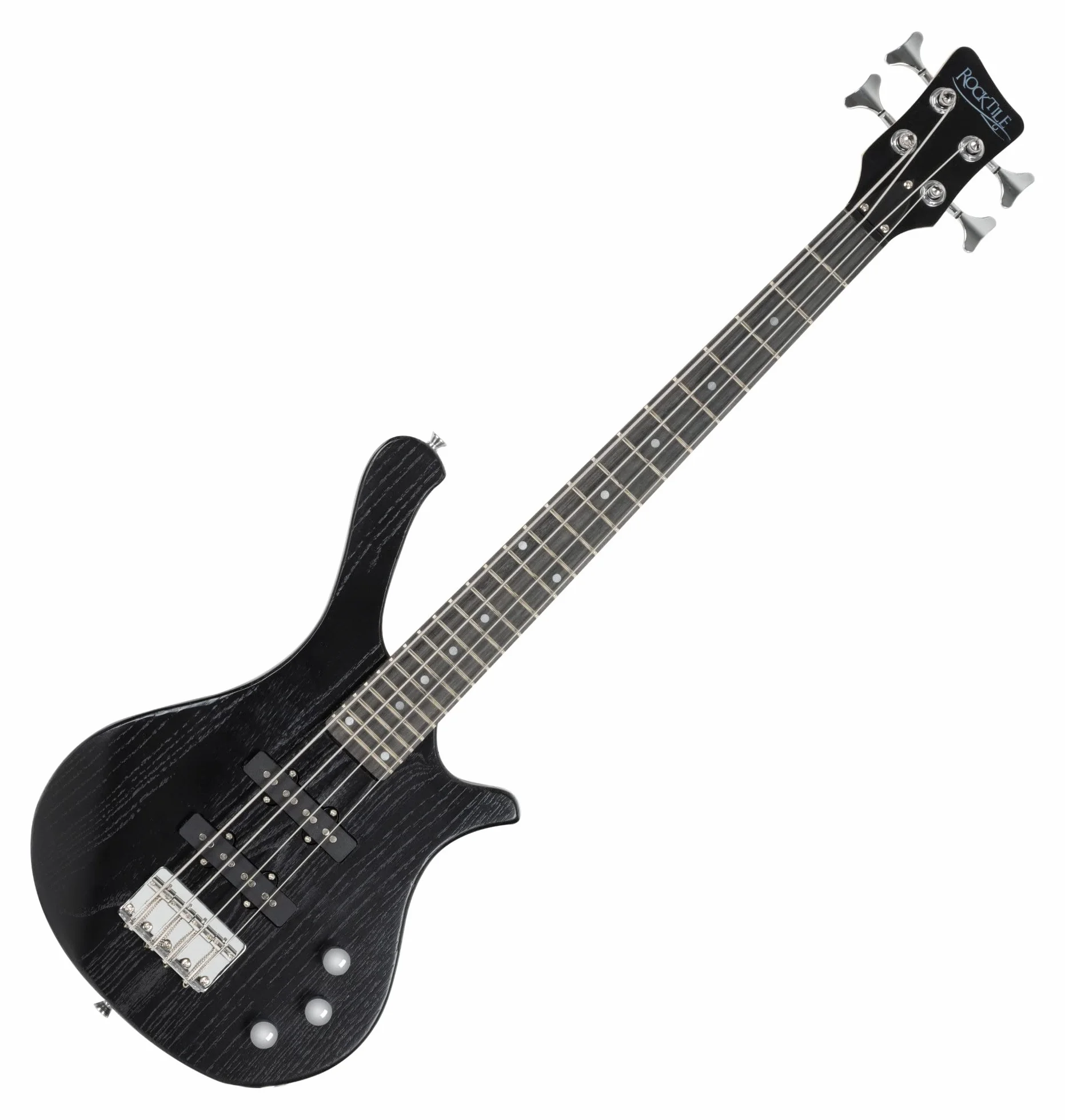 Rocktile TB-4 MBK Traveler E-Bass - Basso Elettrico 4 corde formato da viaggio - Corpo: Ontano, Manico: Acero - Tastiera: Technical Ebony - 2 Single Coil pickup - Nero Opaco