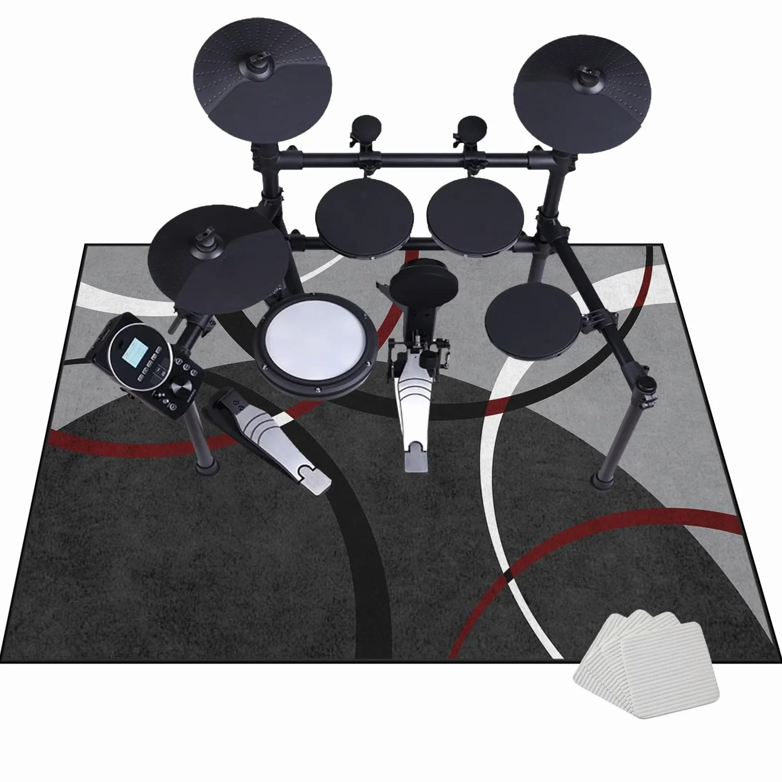 Tappetino Insonorizzato Batteria - Tappeto Professionale per Batteria e Strumenti a Percussione - Carpet Drum Mat - Tappeto per Batteria - Tappeto Antiscivolo Batteria Elettronica 100 x 80 cm