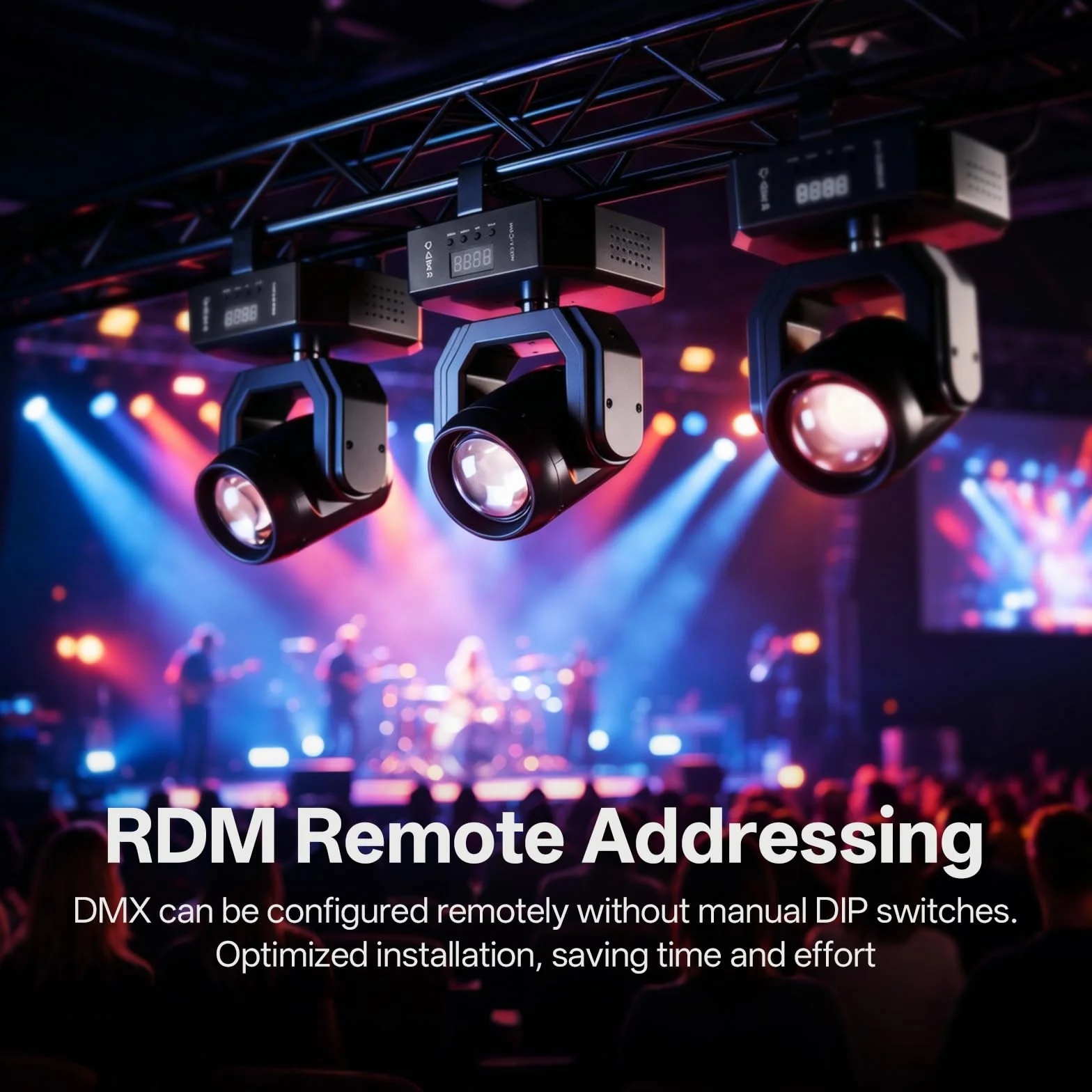 2 pezzi Mini Teste Mobili LED 30W Beam uce da Palcoscenico con Telecomando 5 modalità controllo Stroboscopico DMX512 Luci Palcoscenico per Natale Club DJ Discoteca Festa