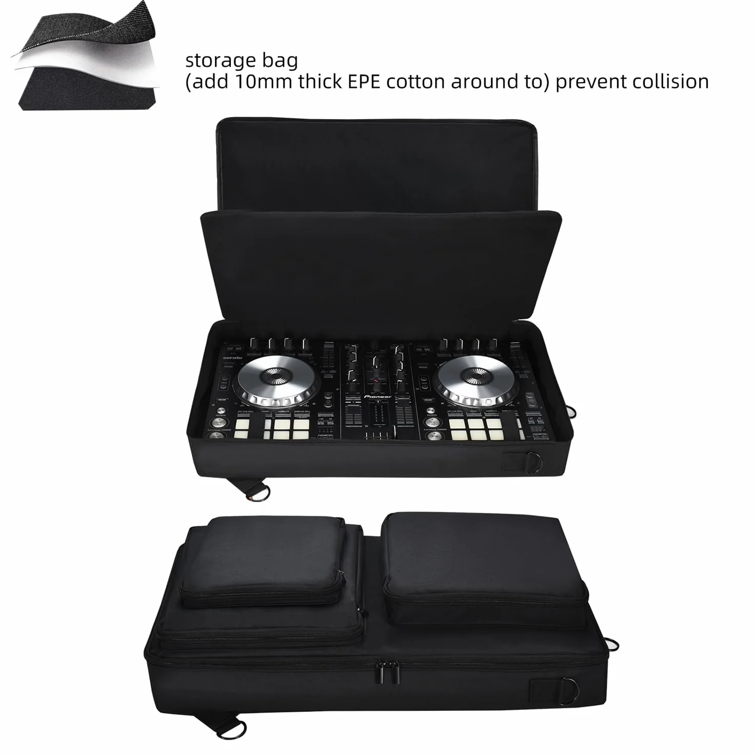 Borsa per Pioneer DJ DDJ-SR2/DDJ-SR,Custodia per Native Instruments Traktor Kontrol S4 Mk3,per Hercules Inpulse 500,Zaino da viaggio con borsa a tracolla per cuffie,tablet,cavo,CD