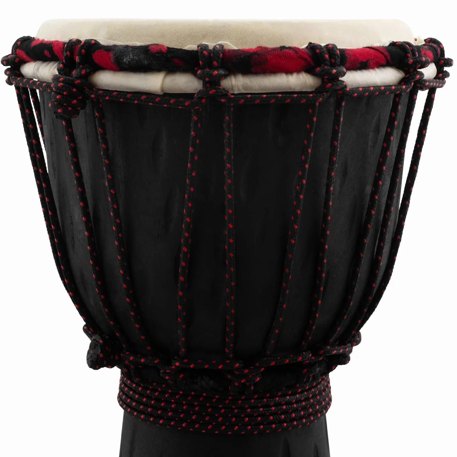 MDJ004 Tamburo Djembe da 6 pollici - Tamburo africano a mano in legno di mogano - colore nero