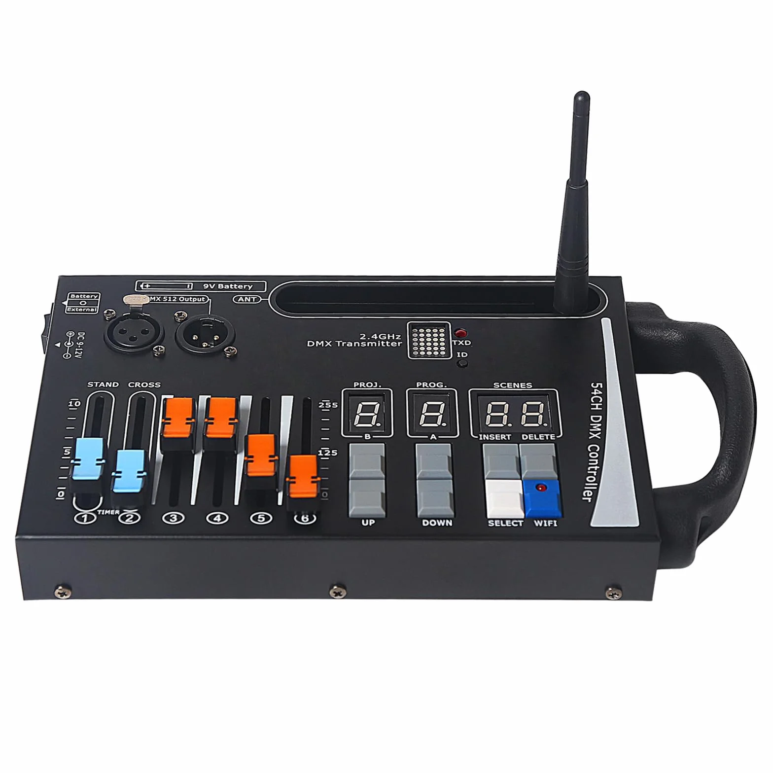 DMX - Console di illuminazione, driver DMX a 54 canali per luci dj, compatibile con dispositivi di ricezione wireless DMX da 2,4 g