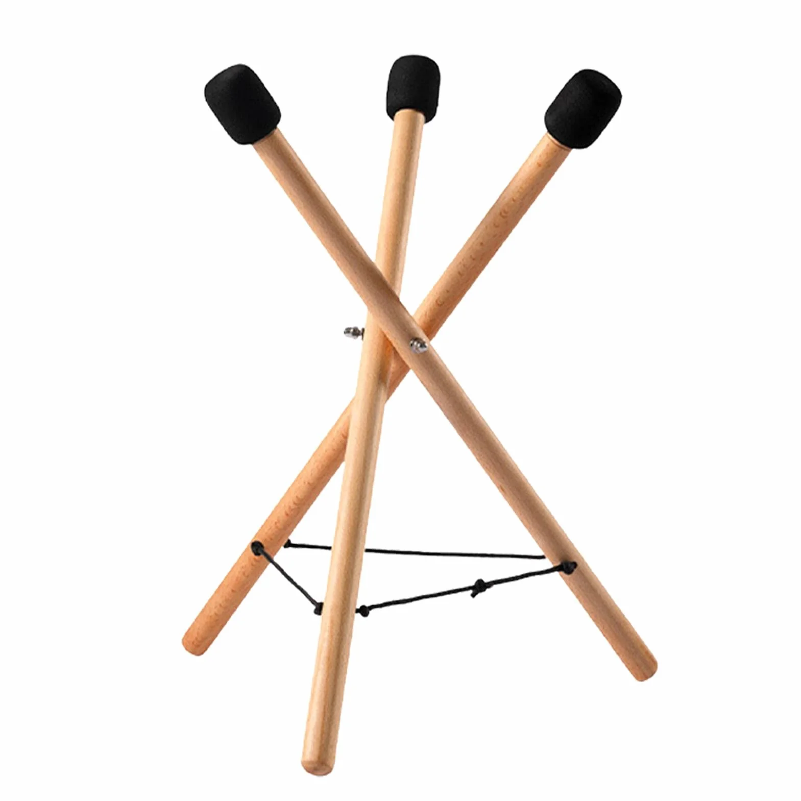 Supporto per rullante, in legno massiccio, regolabile, triangolare, estensibile