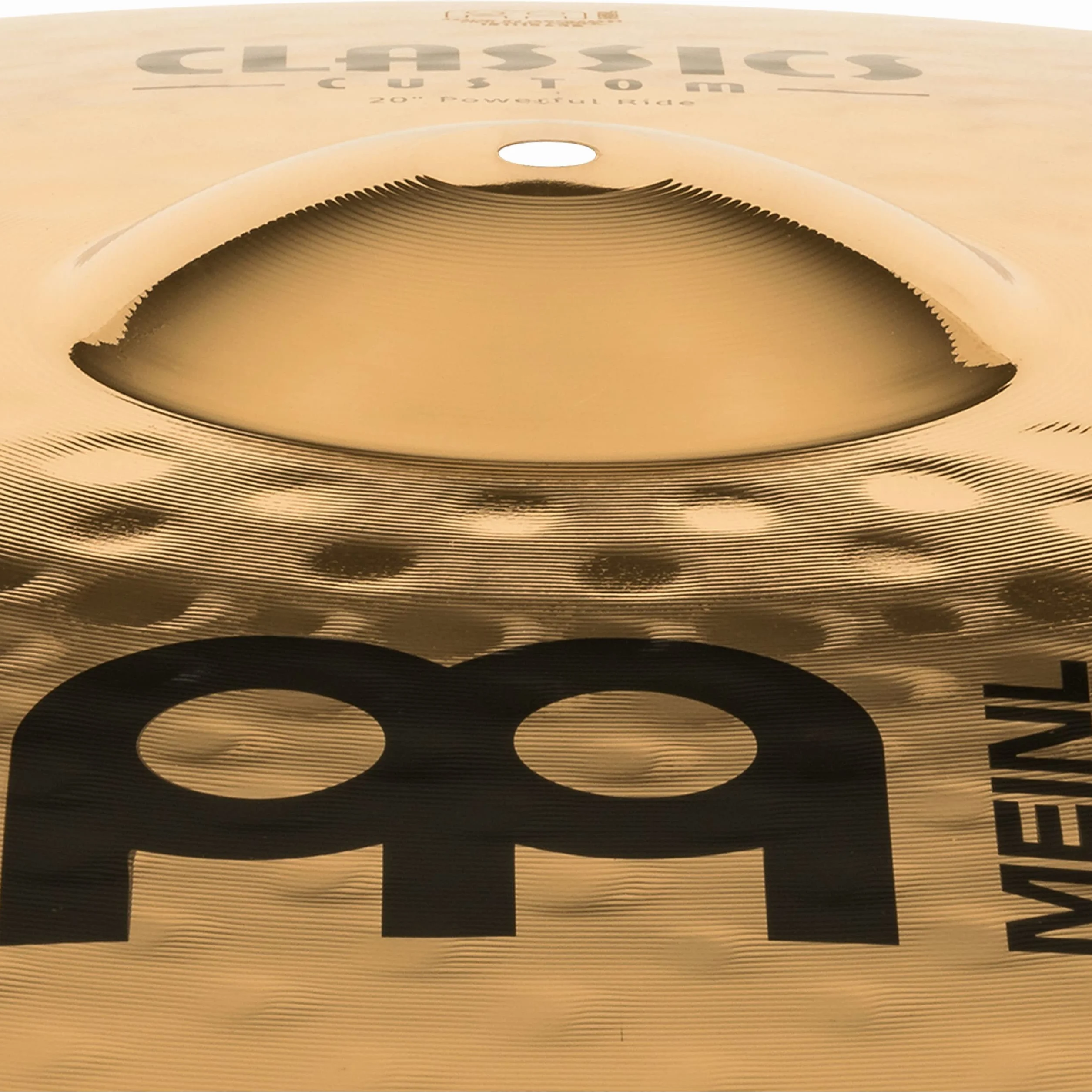 Meinl Cymbals Classics Custom Brilliant Piatto Powerful Ride 20 pollici (50,80cm) per Batteria - Bronzo B12, Finitura Brillante, Prodotto in Germania (CC20PR-B)