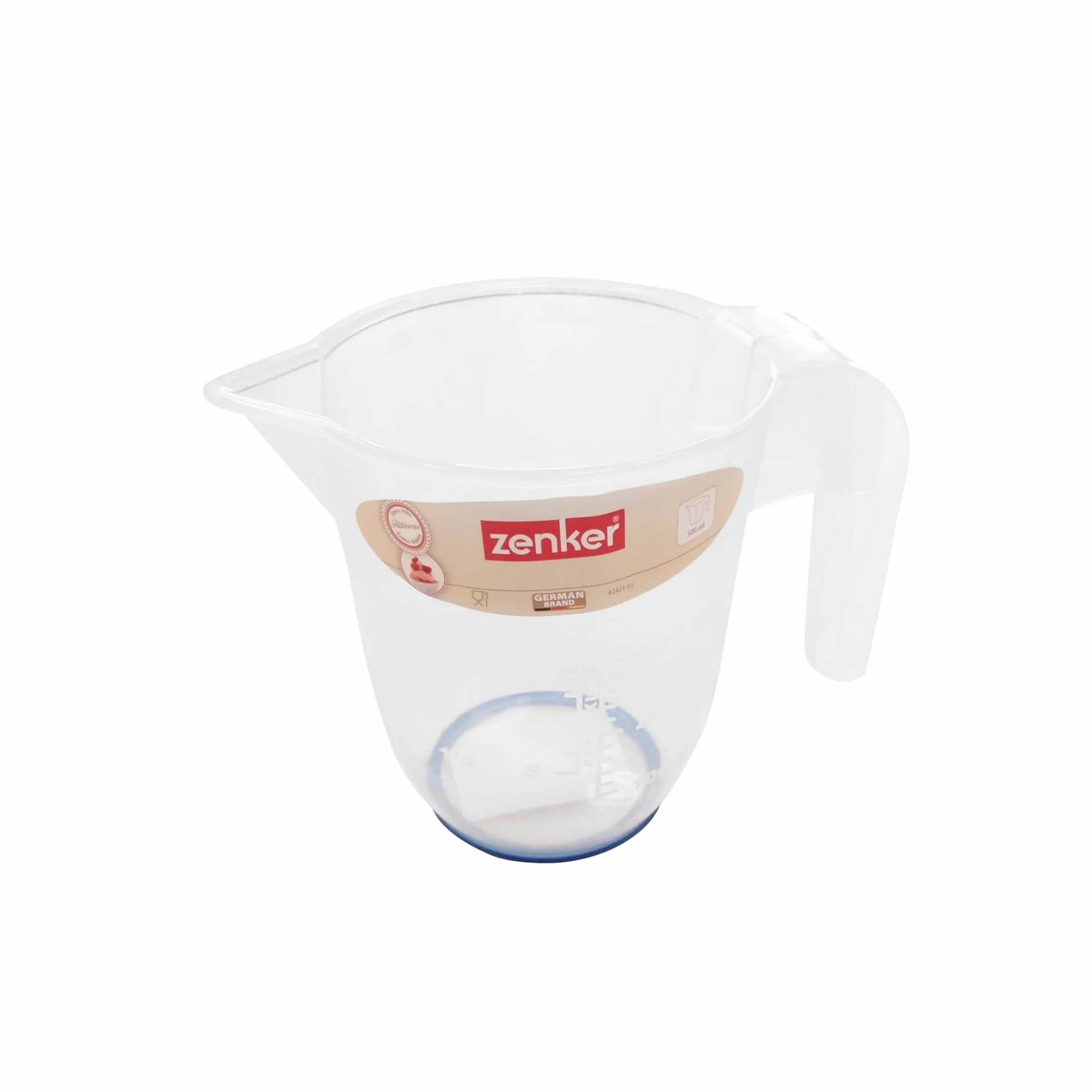 Zenker Caraffa graduata da 0,5 litri in plastica alimentare con scala di misurazione precisa, Caraffa in plastica resistente al calore, adatta a fruste elettriche, lavabile in lavastoviglie