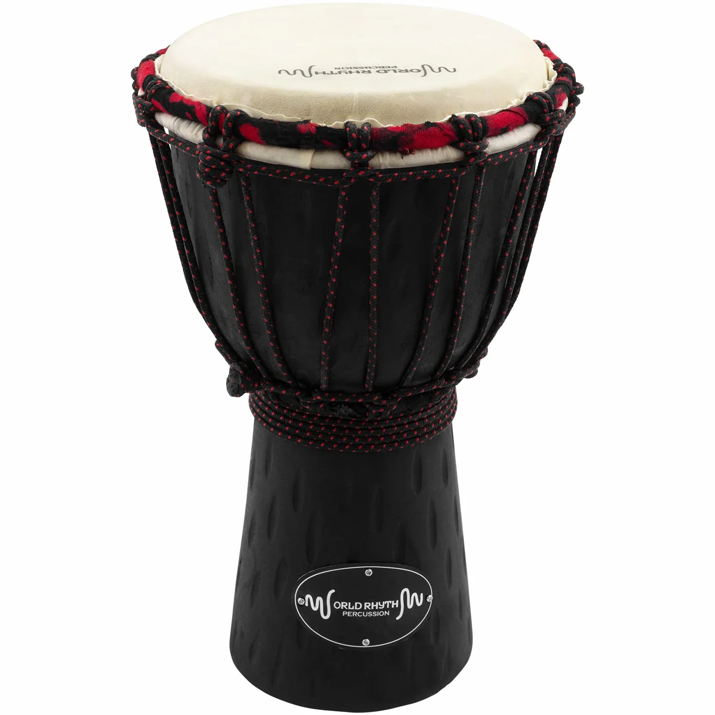 MDJ004 Tamburo Djembe da 6 pollici - Tamburo africano a mano in legno di mogano - colore nero