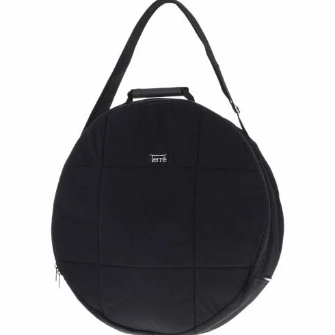 Shamandrum Borsa rotonda nera imbottita Ø 50 cm tamburo refrattario tracolla