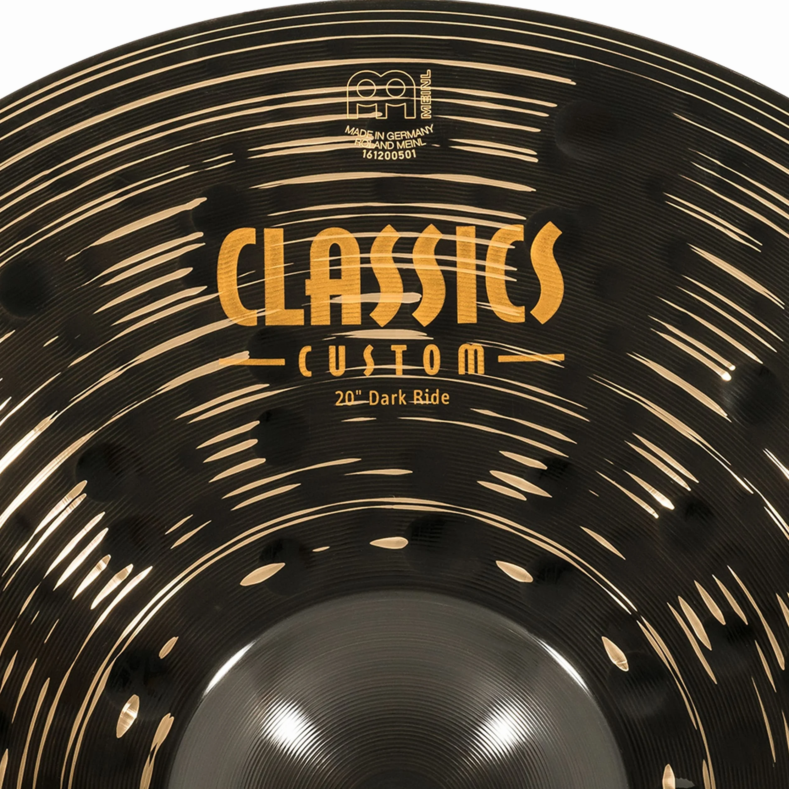 Meinl Cymbals Classics Custom Dark Piatto Ride 20 pollici (50,80cm) per Batteria - Bronzo B12, Finitura Scura, Prodotto in Germania (CC20DAR)