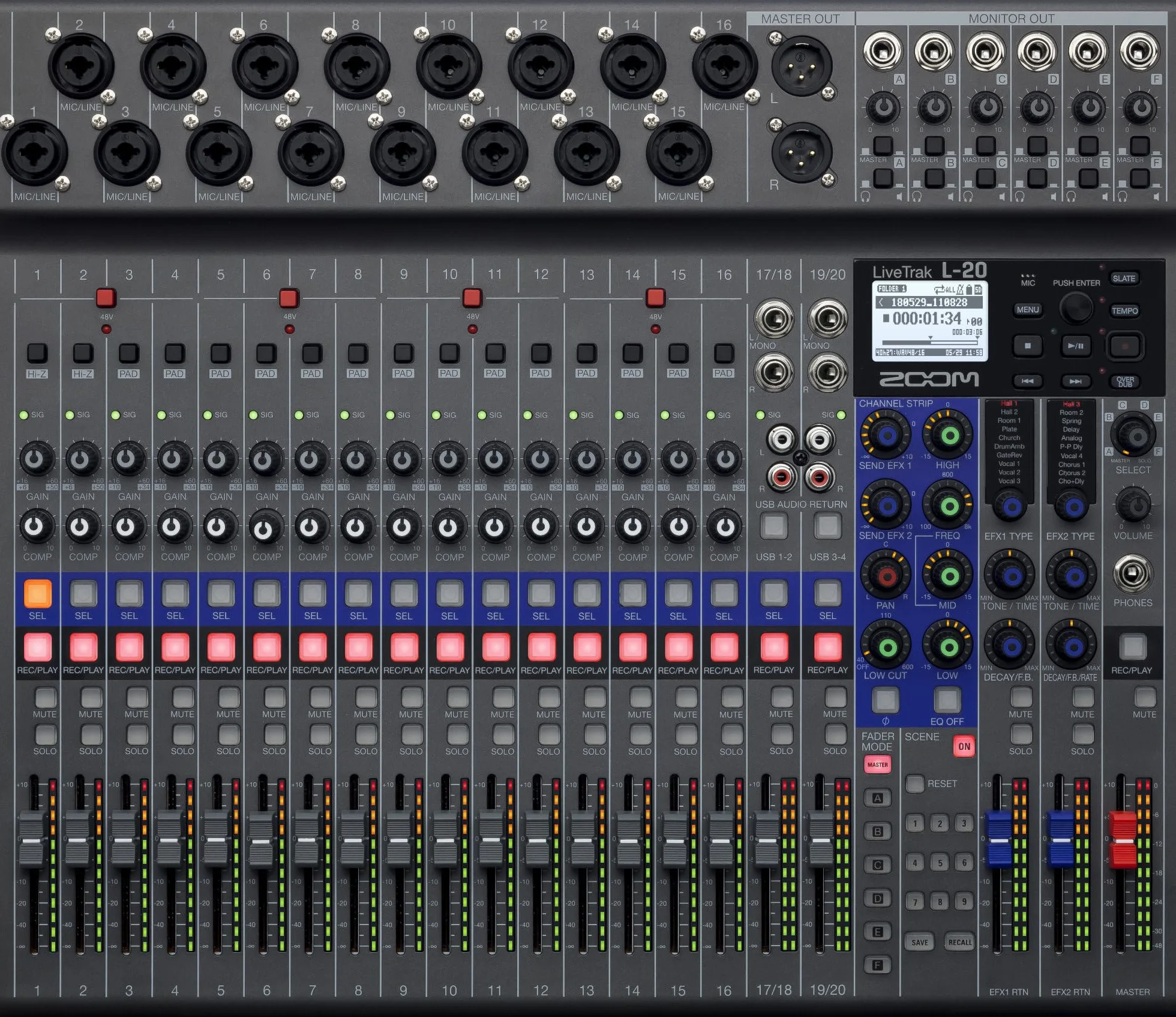 Zoom L-20 LiveTrak - Digital Mixer and Recorder