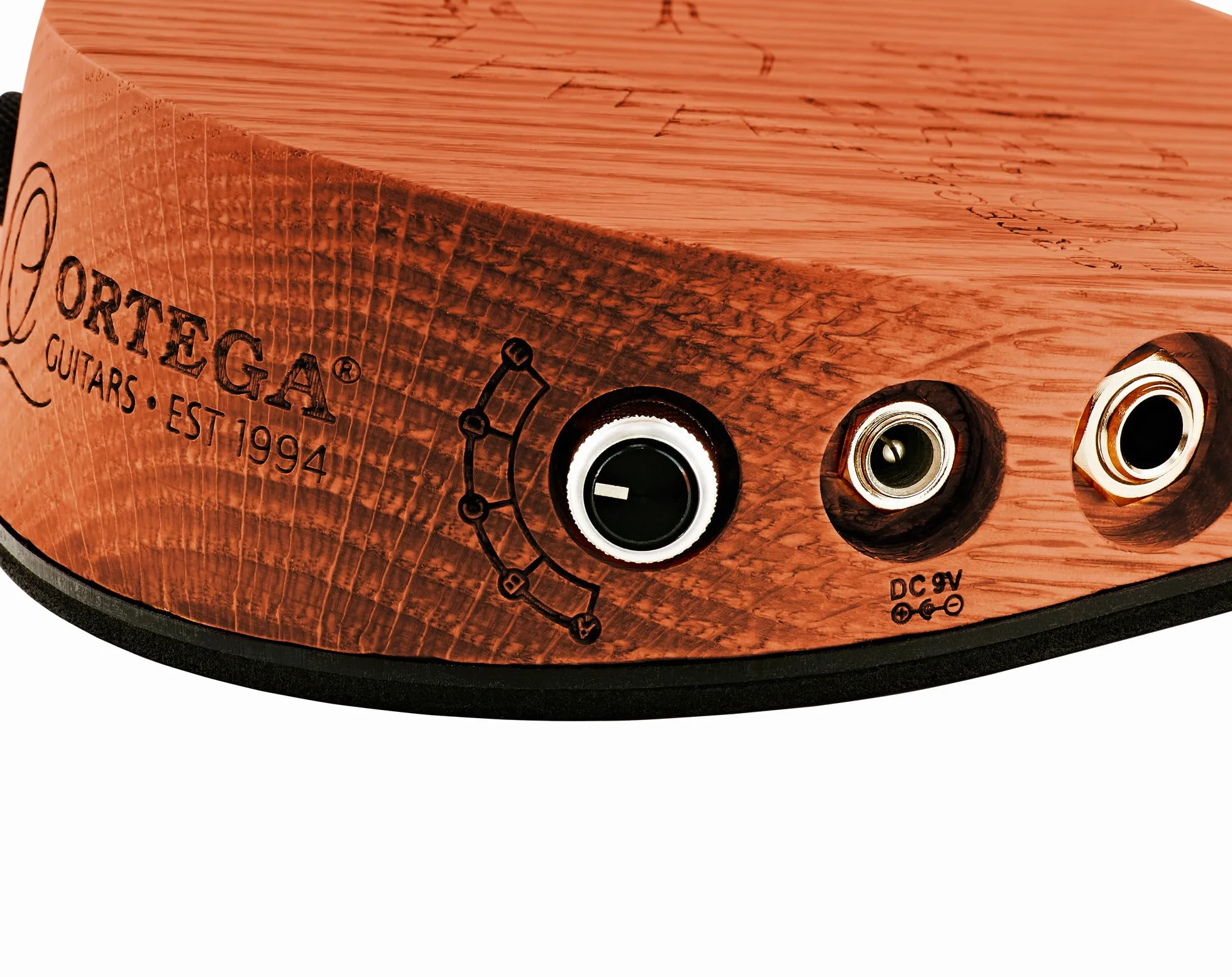 Ortega Guitars Digital Stomp Box – Pedale Effetto per Chitarristi, Cantanti, Cantautori – Sample di Percussioni Digitali – Legno di Sapele, Natural (HORSEKICKPRO)