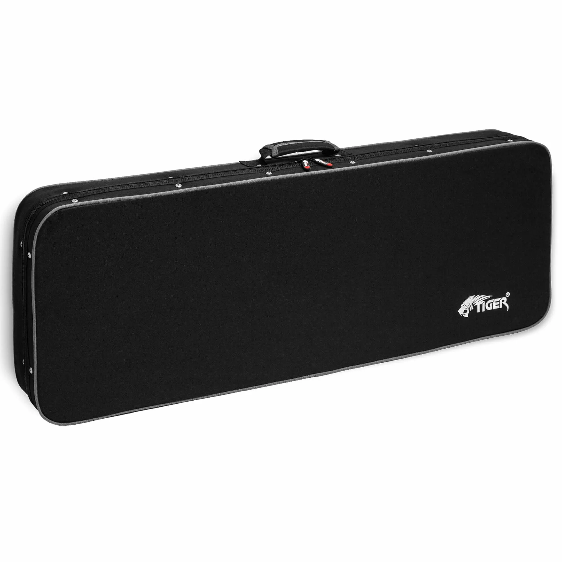 Tiger Custodia in schiuma rigida per chitarra elettrica, dimensioni standard, 99 cm, in schiuma modellata con manico per il trasporto, doppio stoccaggio, esterno Oxford 600D resistente alle intemperie