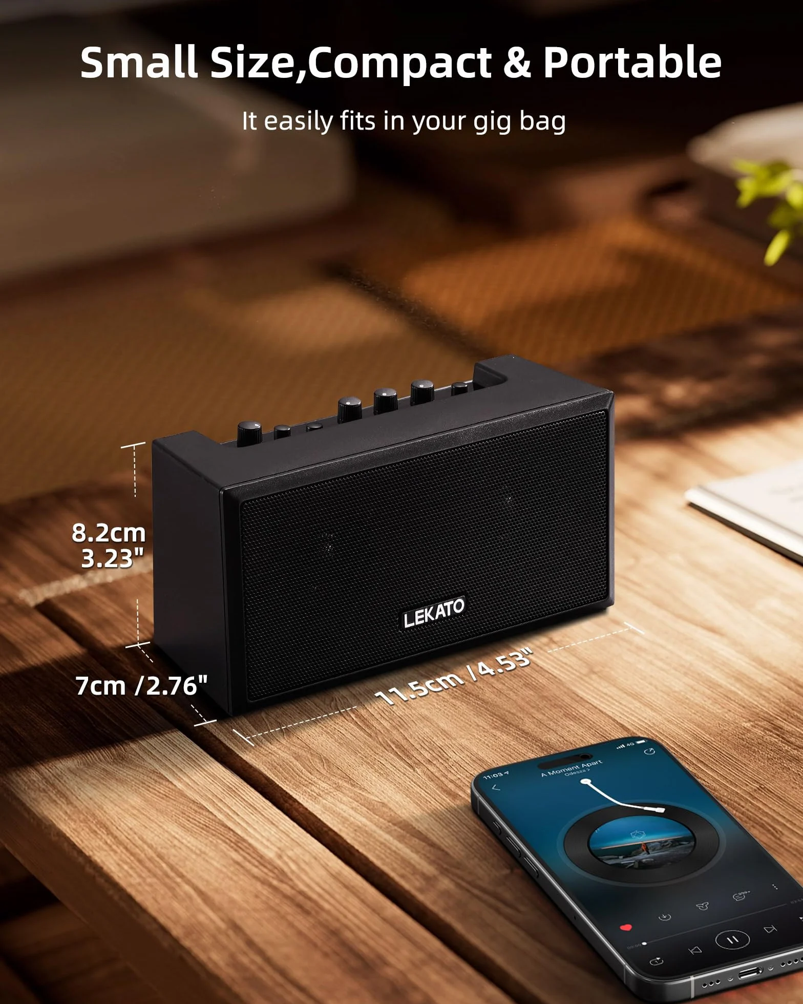 LEKATO Mini amplificatore per chitarra elettrica amplificatore per chitarra elettrica con effetti Clean Overdrive 5 W Mini amplificatore per basso Bluetooth amplificatore per basso per pratica