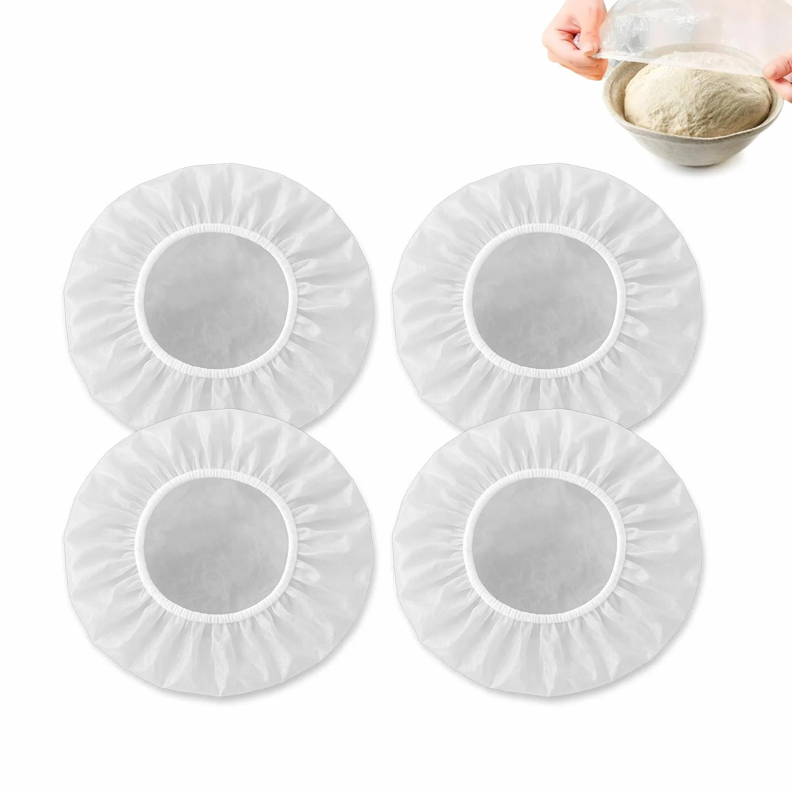 4 Pezzi Copertura per Impasto, Copertura per Alimenti, Coperchi per Cestello Di Fermentazione, Cuffia Alimentare per Lievitazione, per Lcestino Lievitazione Pane