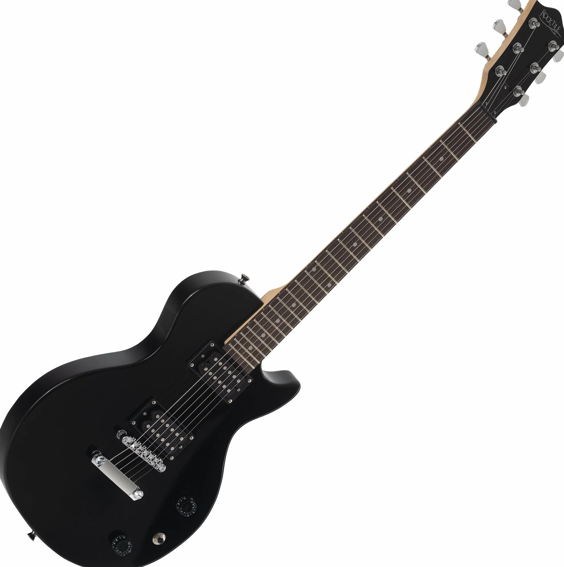 Rocktile LP-100 BL Chitarra Elettrica (Corpo: Tiglio, Tastiera Palissandro, Finitura: Nero High Gloss)