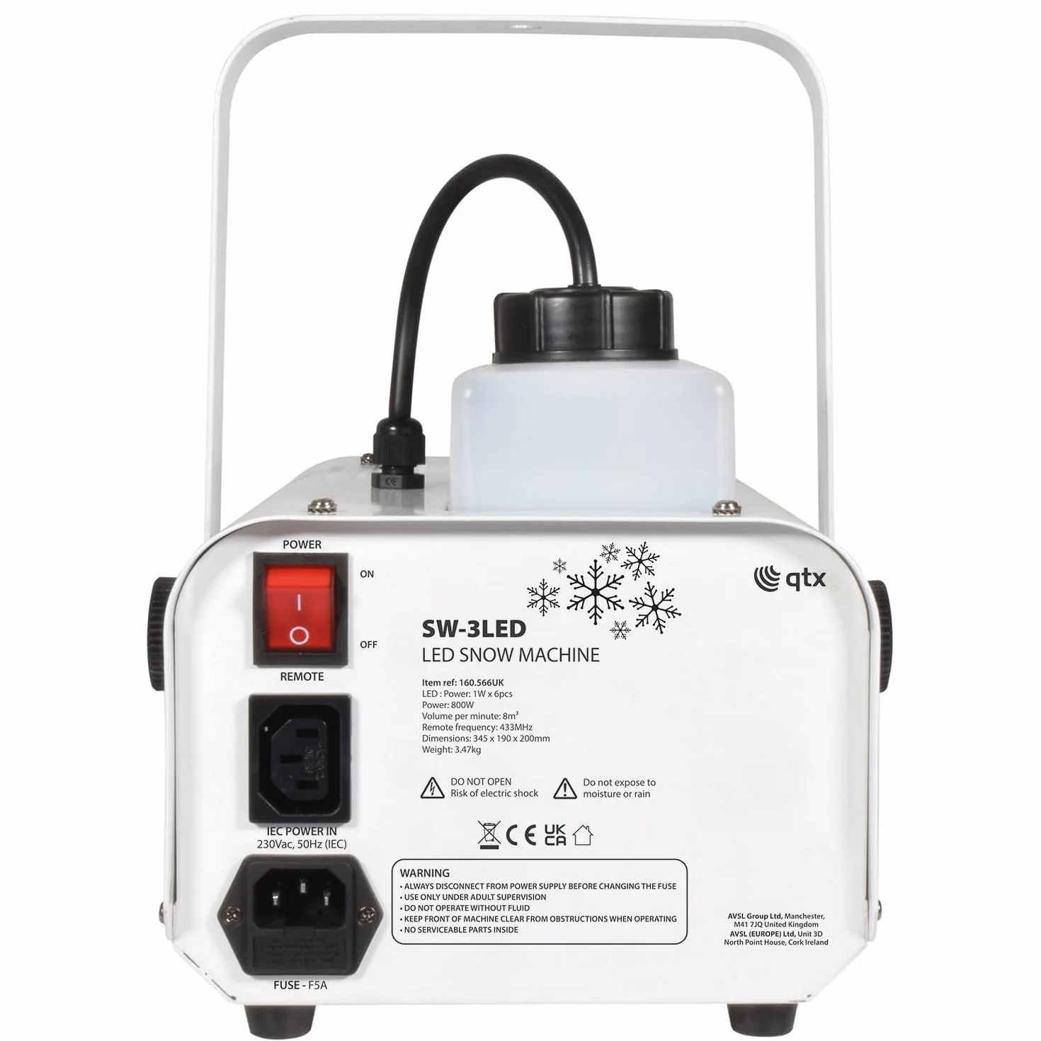 QTX Macchina Neve LED 800W Bianca