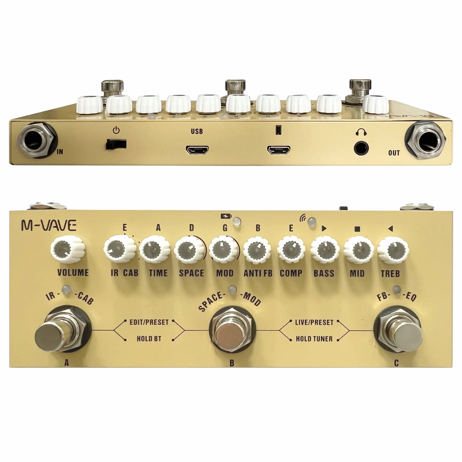 Pedale per chitarra acustica multieffetti,Cube Baby AC Guitar Multi Effetti Pedale Ritardo Chorus Tremolo Effetto Riverbero