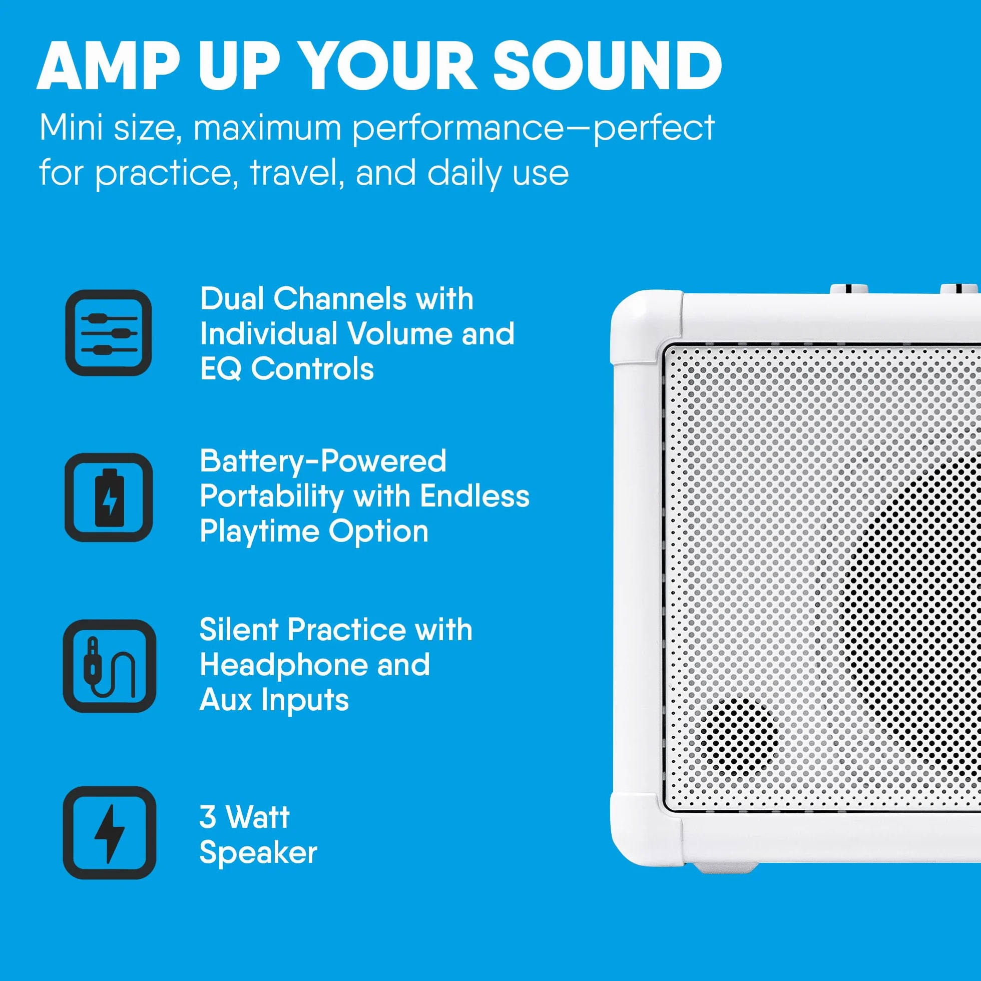 Carry-on Mini altoparlante compatto da 3 Watt Mini amplificatore combinato portatile per chitarra basso tasti batteria elettronica e voce