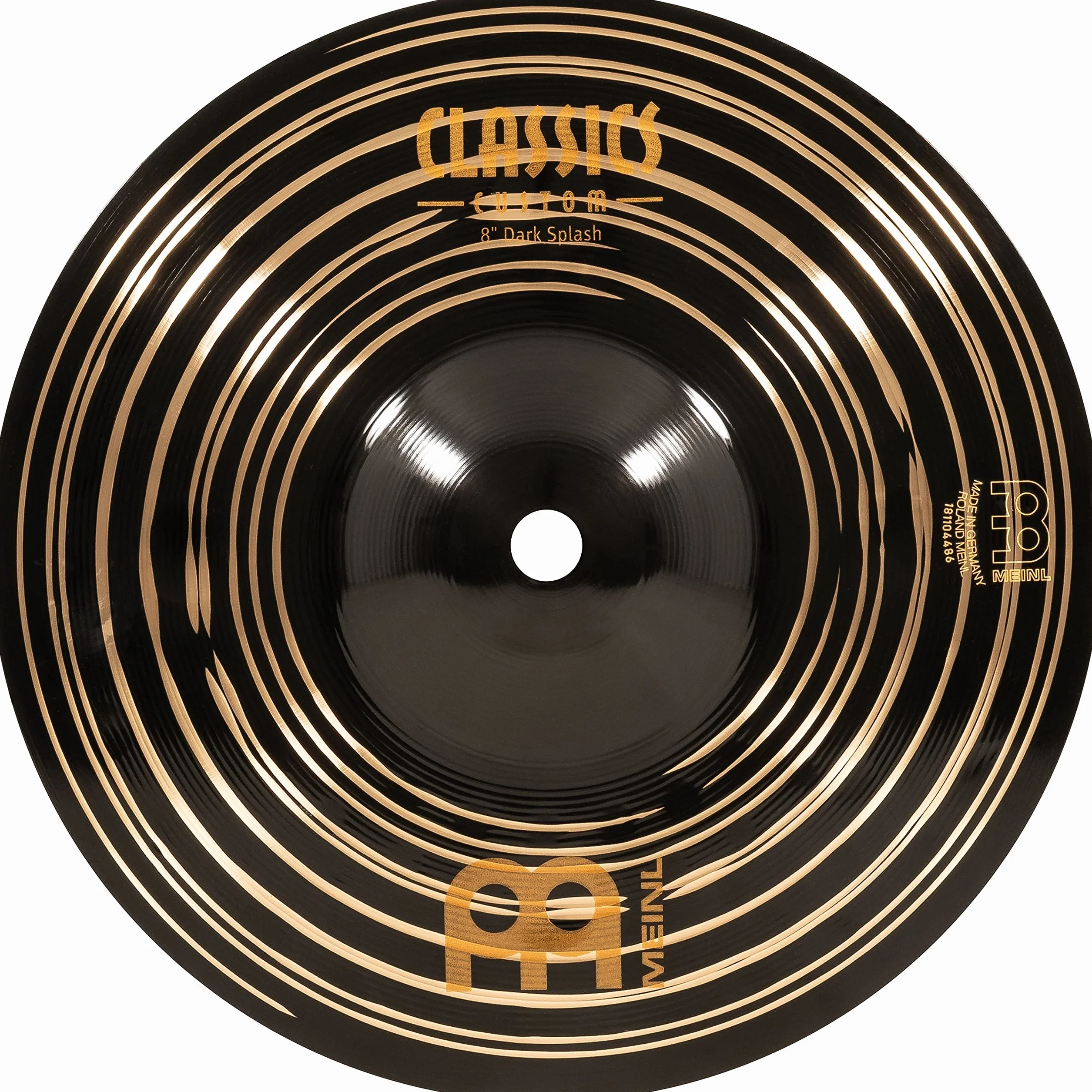 Meinl Cymbals Classics Custom Dark Piatto Splash 8 pollici (20,32cm) per Batteria - Bronzo B12, Finitura Scura, Prodotto in Germania (CC8DAS)