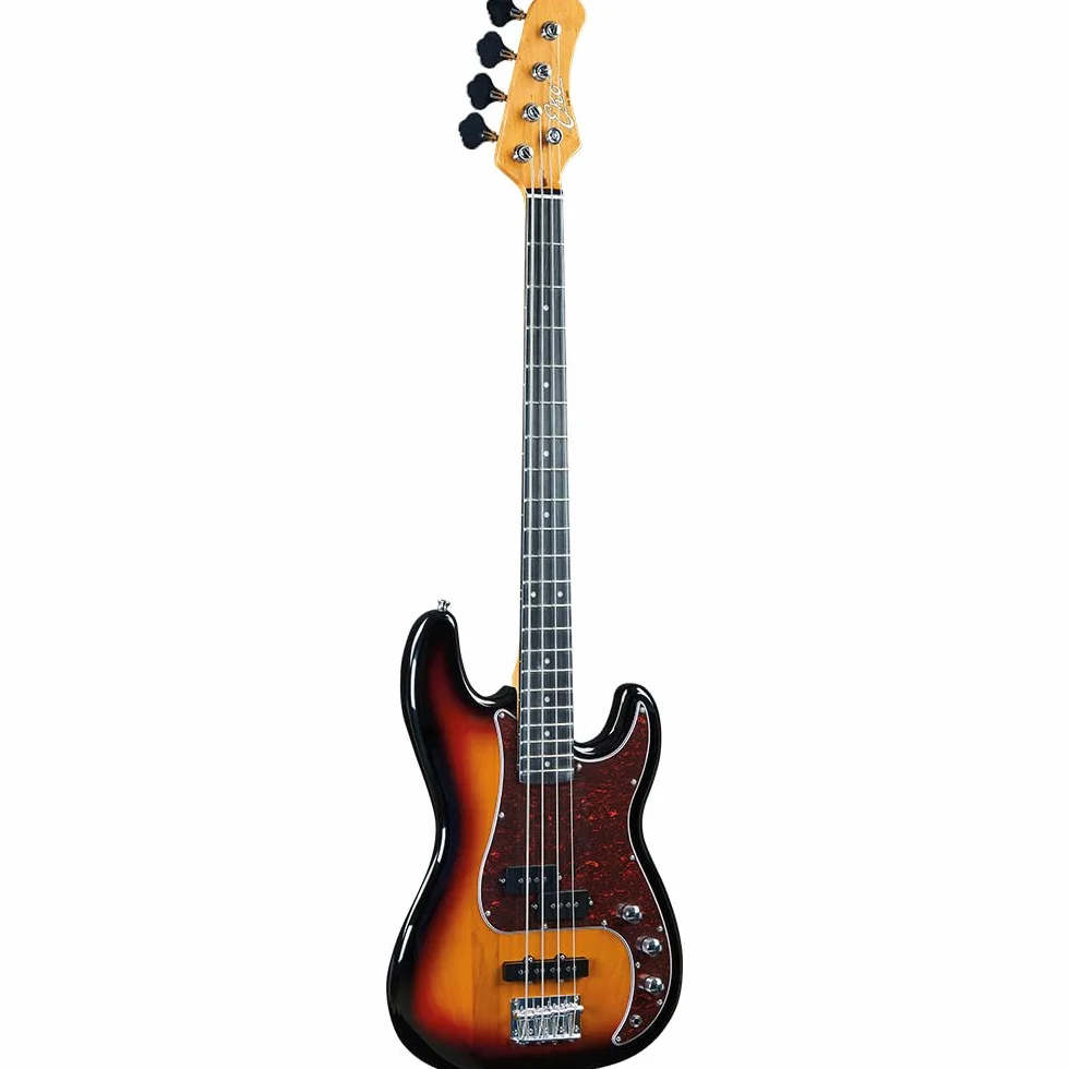 EKO GUITARS - VPJ-280V Sunburst, Basso Elettrico 4 Corde, Serie "Tribute Vintage", Corpo in Tiglio, Manico in Acero, Tastiera 21 Tasti in Resina Eko WPC, Colore Vintage Sunburst
