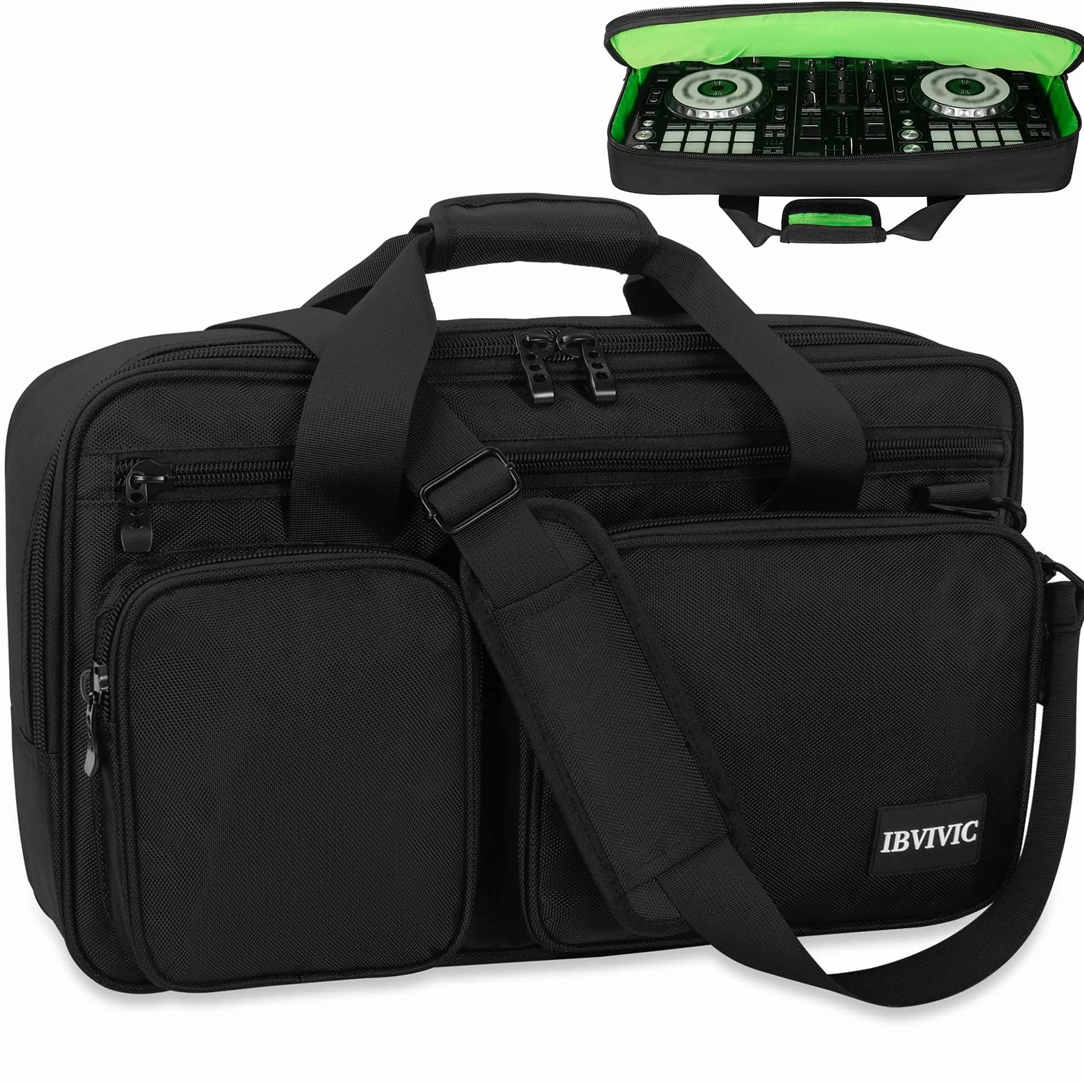 OUUTMEE Borsa da trasporto per controller DJ, custodia da trasporto per controller DJ, borsa protettiva DJ con cinghie per la spalla, adatta per Pioneer, Nero , S-52 x 30 x 10CM