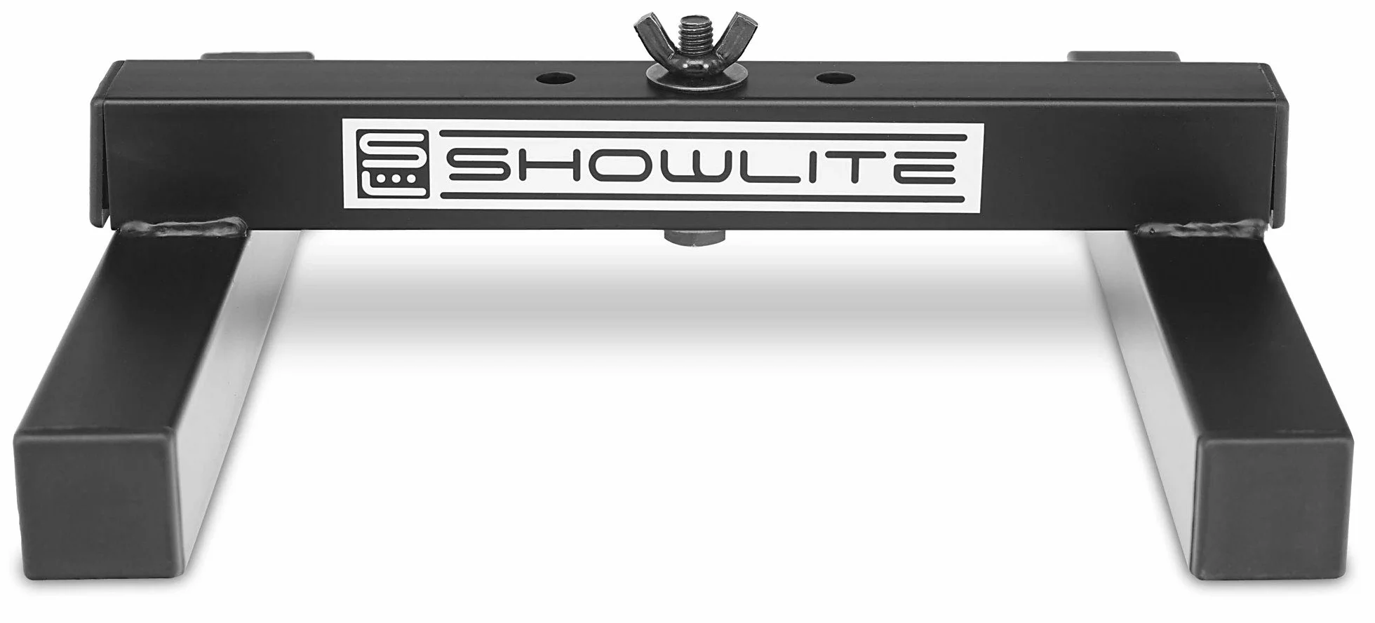 Set da 4 Showlite FLS-10 PAR Supporti da Terra per Luci (Supporti da terra per posizionare faretti, base 26 x 25,5 cm, altezza 6 cm, struttura robusta, impilabili) Nero
