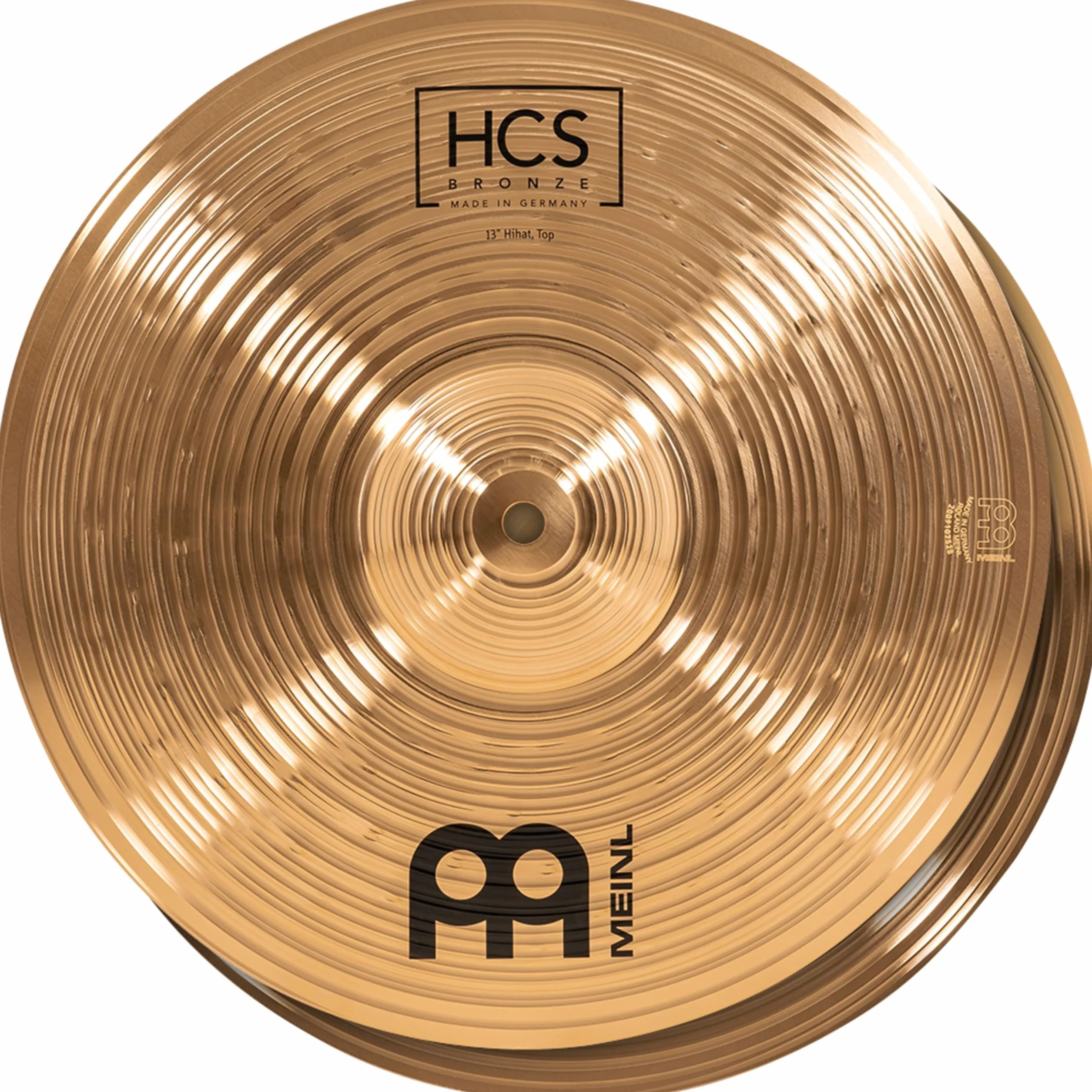 Meinl Cymbals HCS Bronze Piatto Hihat / Charleston 13 pollici (33,02cm) per Batteria – Coppia – Bronzo B8, Finitura Tradizionale, Prodotto in Germania (HCSB13H)