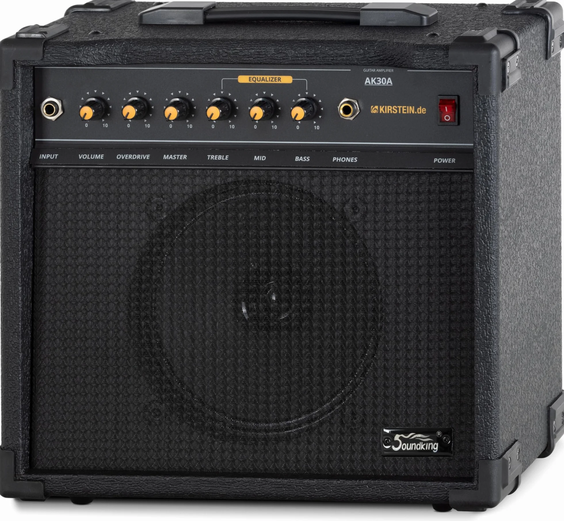 Soundking AK30 Amplificatore per Chitarra 75 Watt - Equalizzatore a 3 Bande - Speaker 8" - Uscita Cuffie & Ingresso Pedale - Combo Amp Ideale per Principianti con Angoli Protettivi Extra Robusti