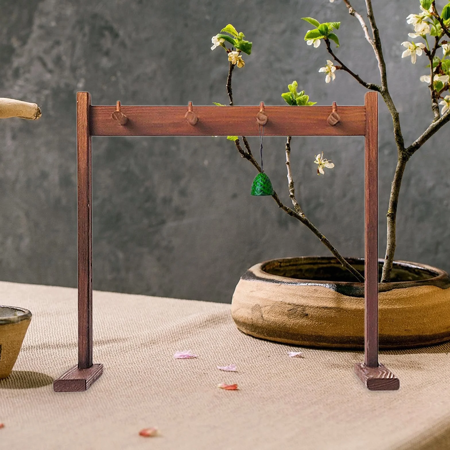 Colcolo Supporto per carillon a in legno, centrotavola da interno, elegante supporto sospeso per gong, per esposizione, camera da letto, sala da tè, S
