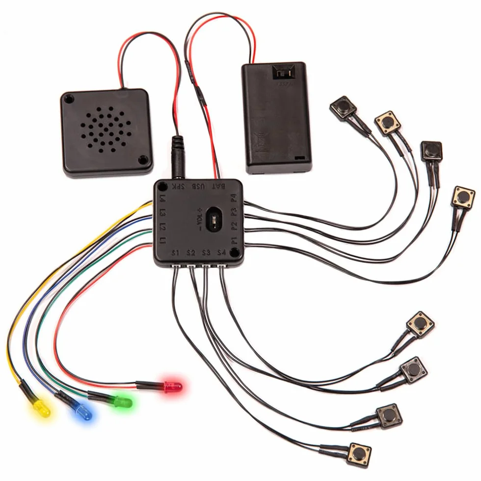 pacchetto di luci e suoni cosplay. Chip audio MP3 audio registrabile fai-da-te con 4 pulsanti, 8 MB e 4 LED colorati. Aggiungi musica o effetti sonori al tuo costume e ai tuoi accessori