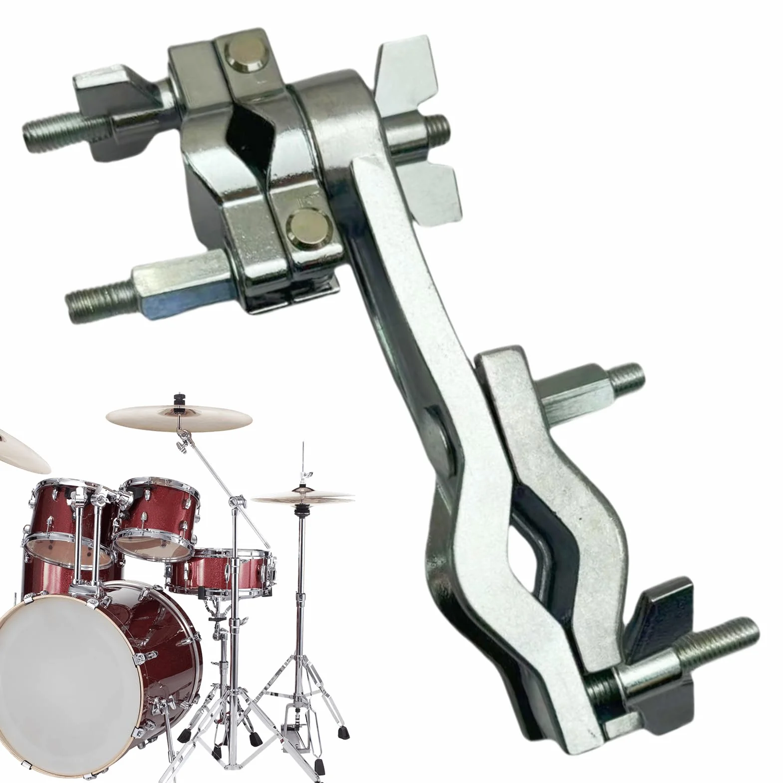 Supporto a Morsetto per Percussioni | Attacco Regolabile Flessibile Metallico,Parti per supporti da percussione,per, Pratica in Studio, Registrazione, Palco, Performance dal, Banda