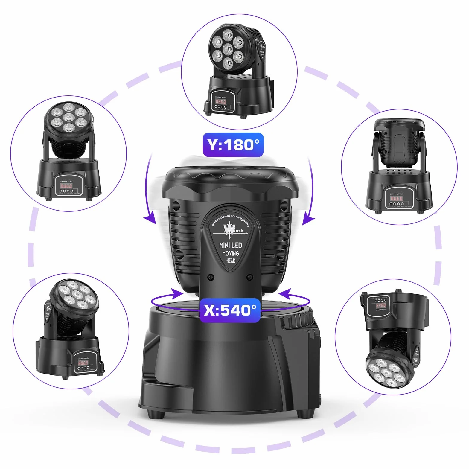 2 unità 7X15W Teste Mobili LED dmx512 Luce RGBW Luci da Discoteca con Telecomando per Halloween Party Club Bar Casa-Nuova Versione