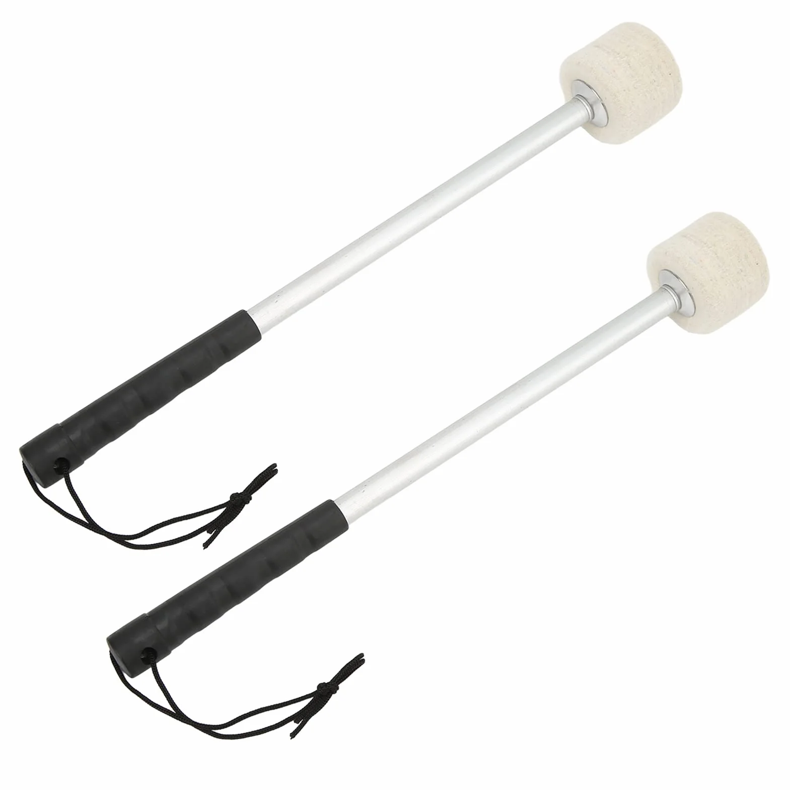 2pcs Martello per Tamburo, Bastone in Feltro di Lana Testa e Acciaio Inossidabile Antiscivolo Xilofono Marimba Bacchetta Strumento Musicale a Percussione per Bambini Bambini Adulti