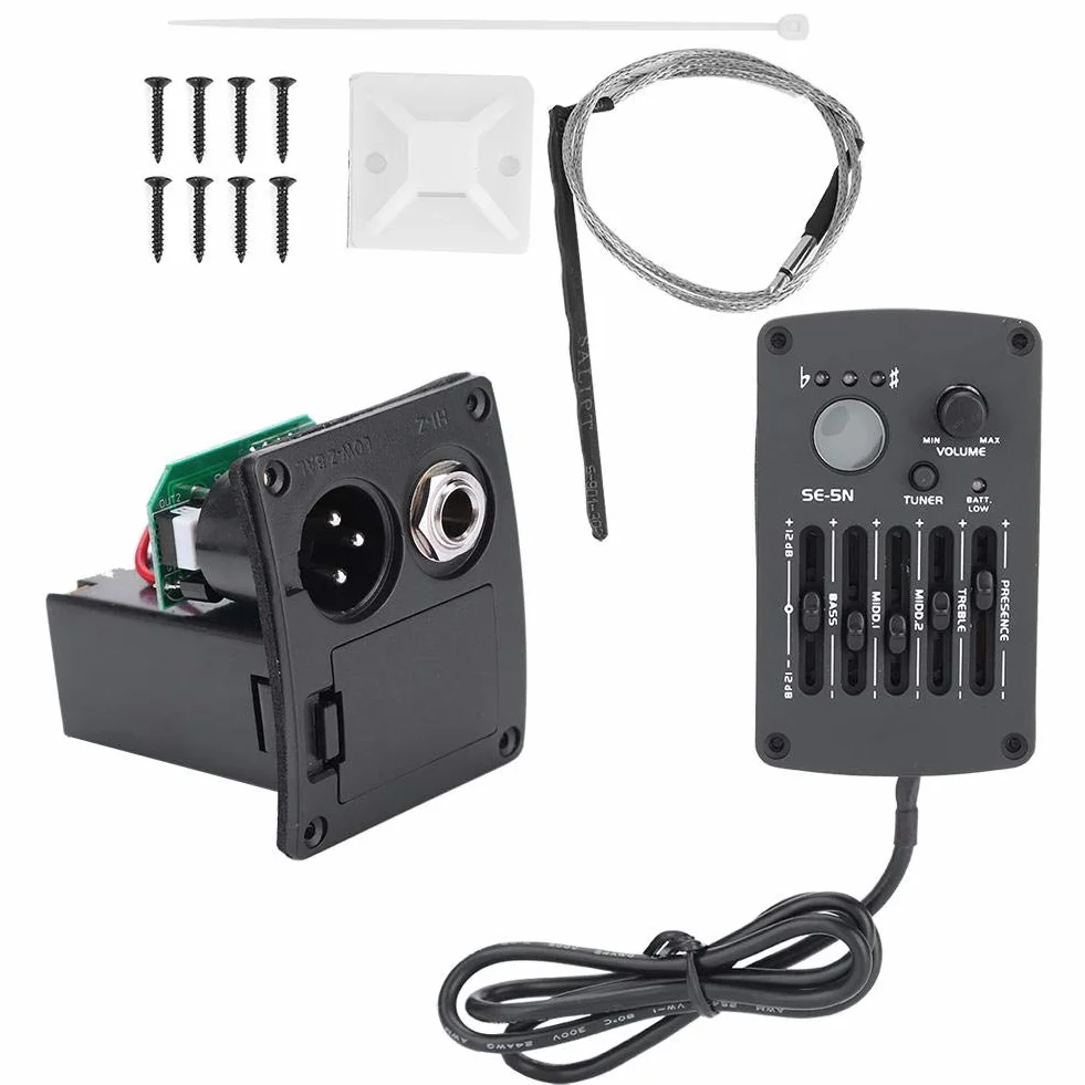 Equalizzatore a 5 Bande per Chitarra, SE-5N 5 Band EQ Equalizzatore Pickup Accordatore per Chitarra