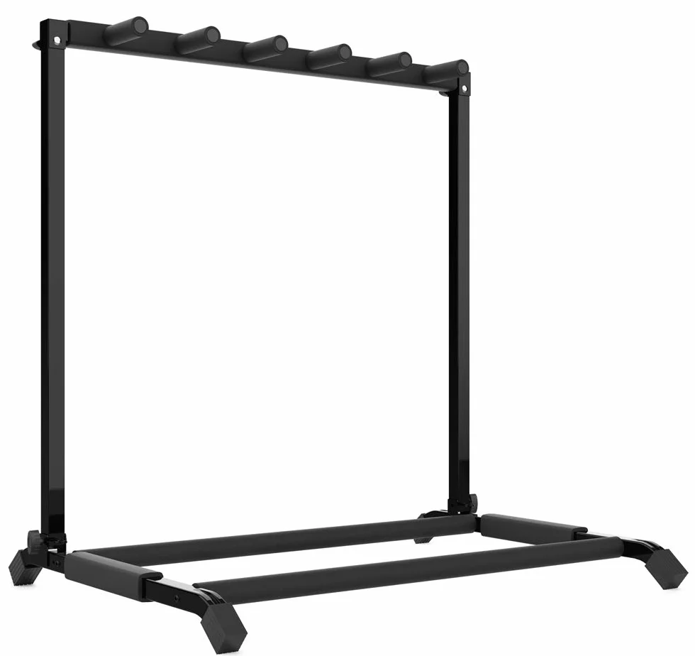 Audibax Multi-Stand 5 - Supporto da Pavimento per 5 Chitarre o Bassi - Compatibile con Chitarre Elettriche e Bassi Elettrici - Supporto Riempita di Schiuma - Resistente ai Graffi