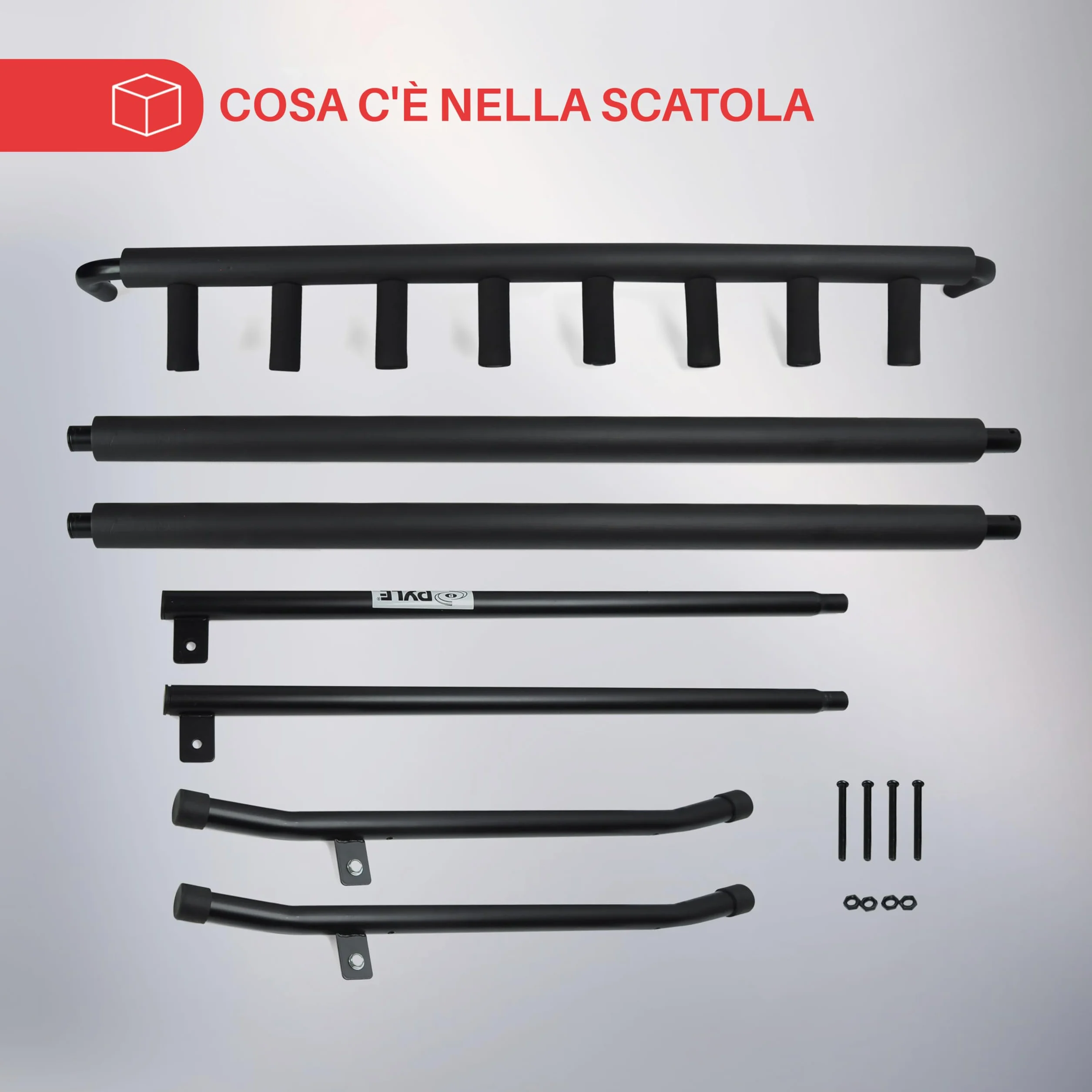 Pyle Supporto Chitarra a 7 Livelli e Pieghevole Universale, Porta Chitarra da Terra, Stand Chitarra, Poggia Chitarra, Guitar Stand con Fodera Antiscivolo in Gomma, Nero