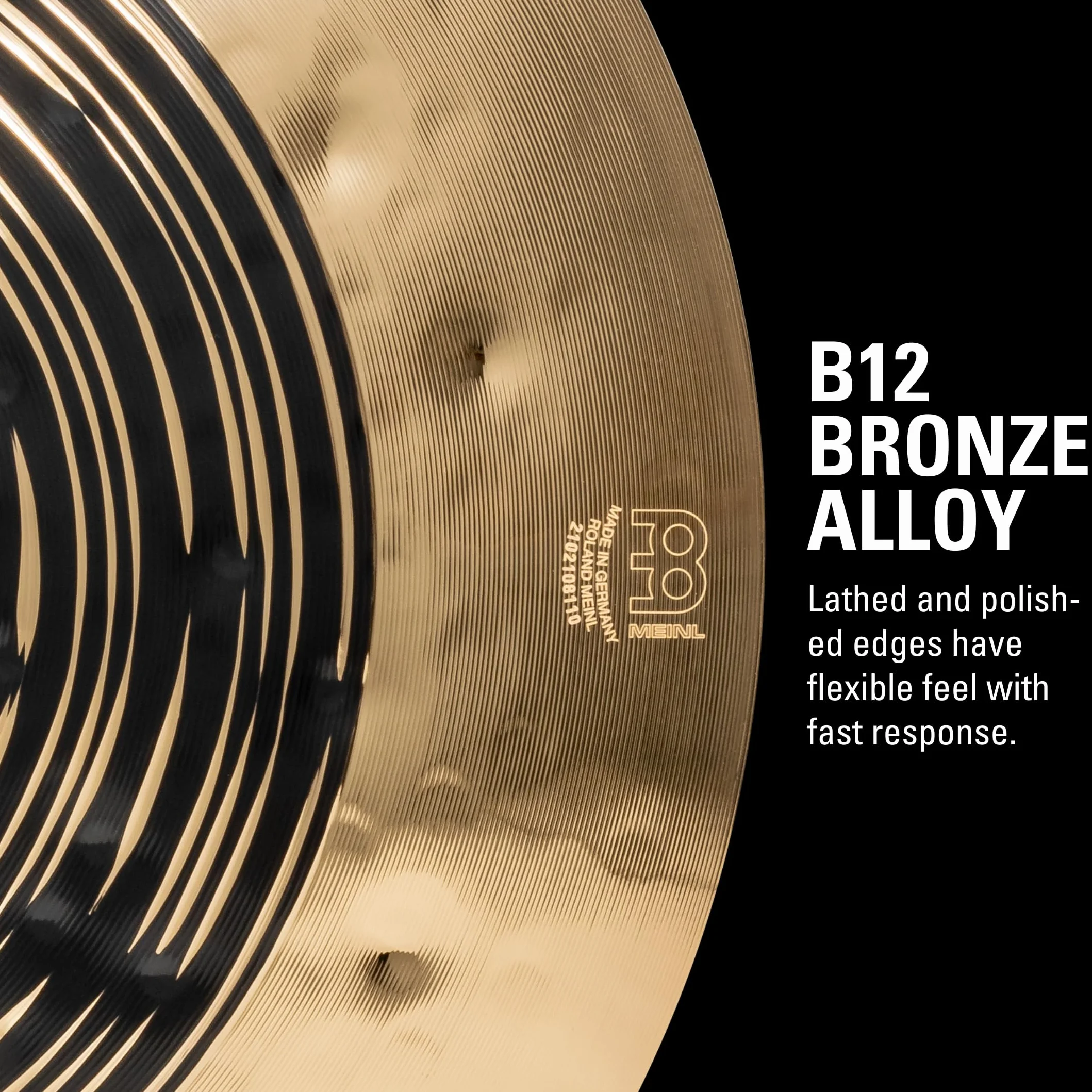 Meinl Cymbals Classics Custom Dual Set Box Pack di Piatti completo (35,56-50,80cm) per Batteria - Bronzo B12, Finitura Scura e Brillante (CCDU141620)