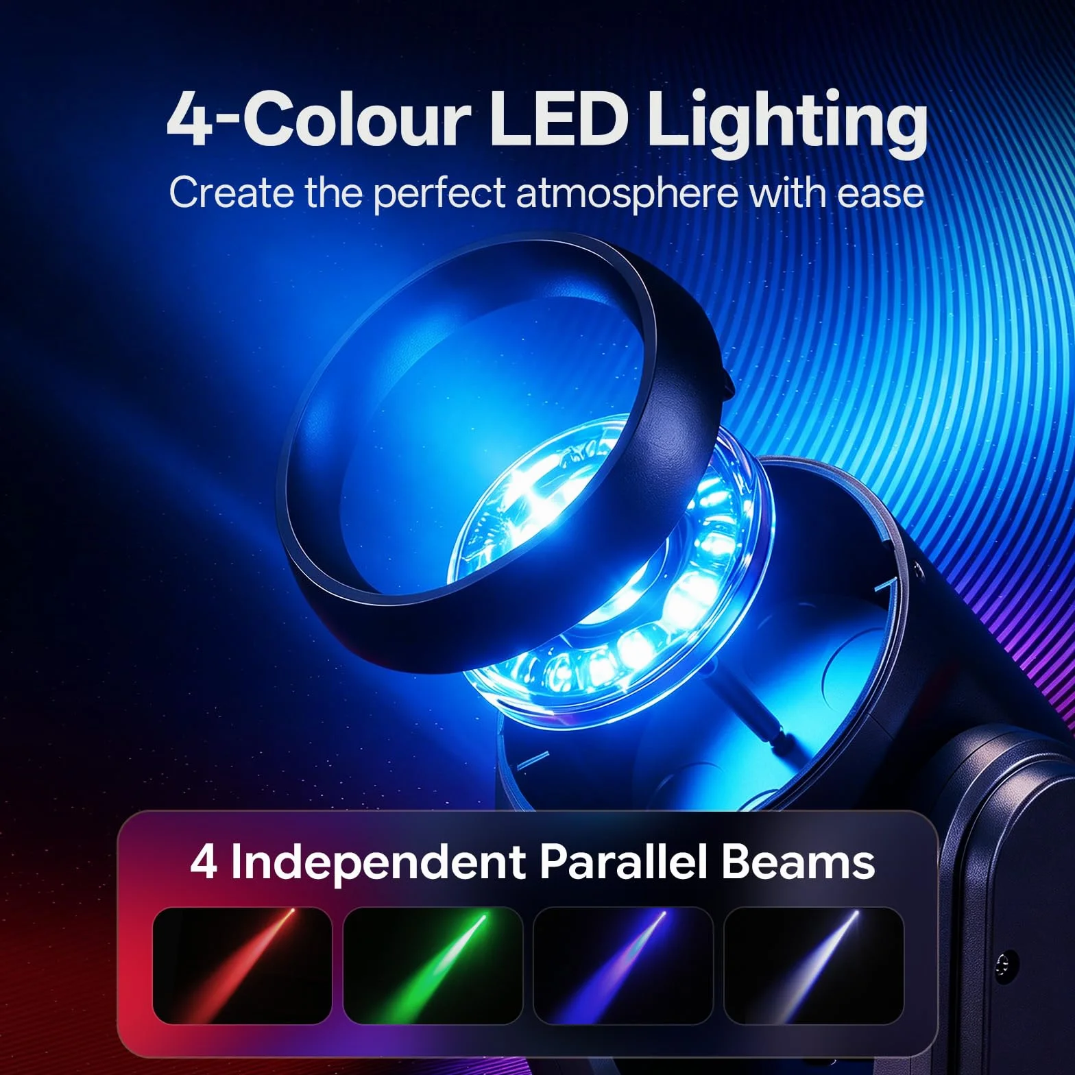 2 pezzi Mini Teste Mobili LED 30W Beam uce da Palcoscenico con Telecomando 5 modalità controllo Stroboscopico DMX512 Luci Palcoscenico per Natale Club DJ Discoteca Festa